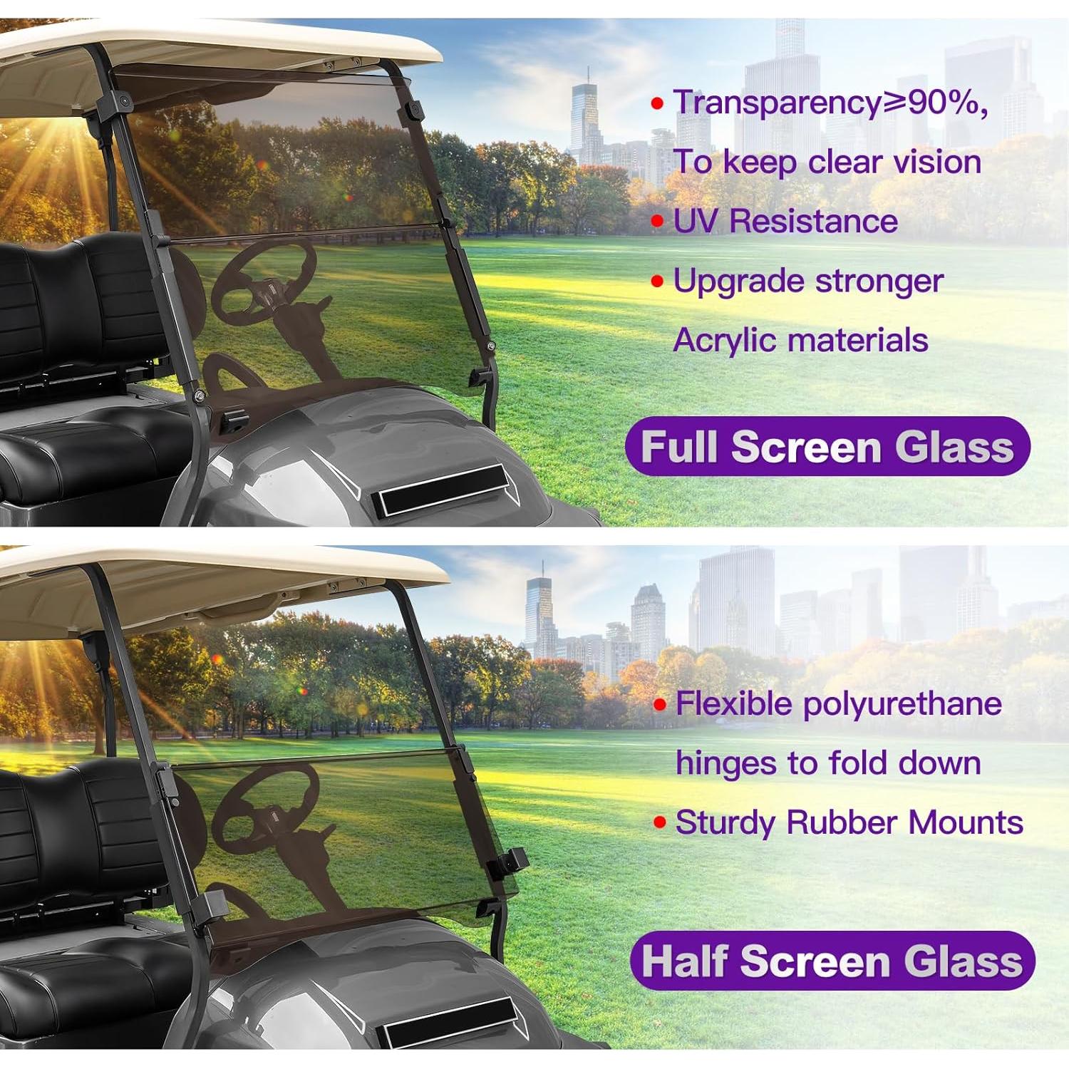 Parabrisas Tinteado 4.5mm PZWLI para Carro de Golf Club Car 2004-Up