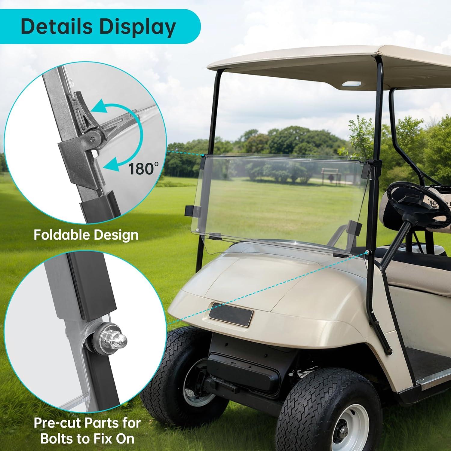 Parabrisas Claro 10L0L para Carro de Golf EZGO TXT 1995-2013