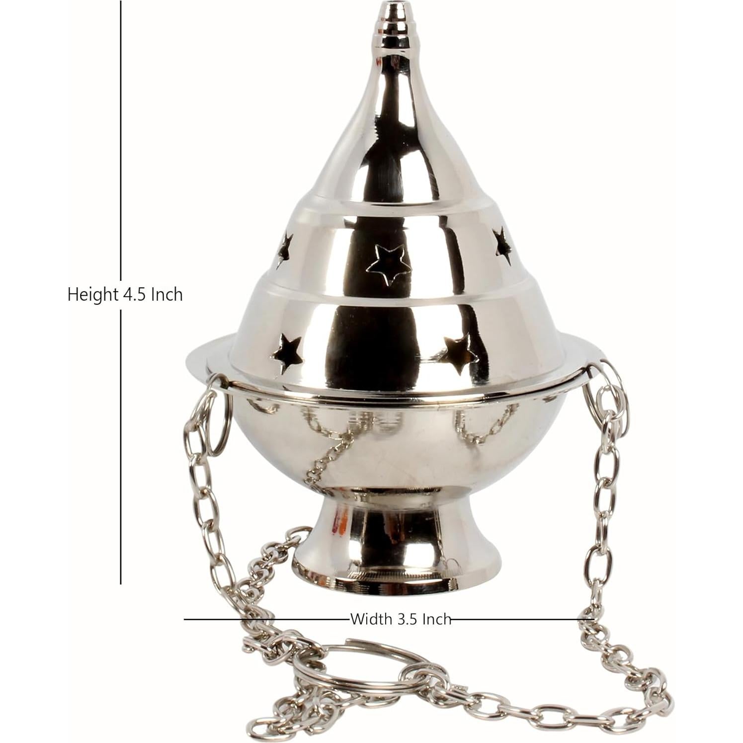 Quemador de Incienso Colgante de Latón Handcrafted 11.43 cm