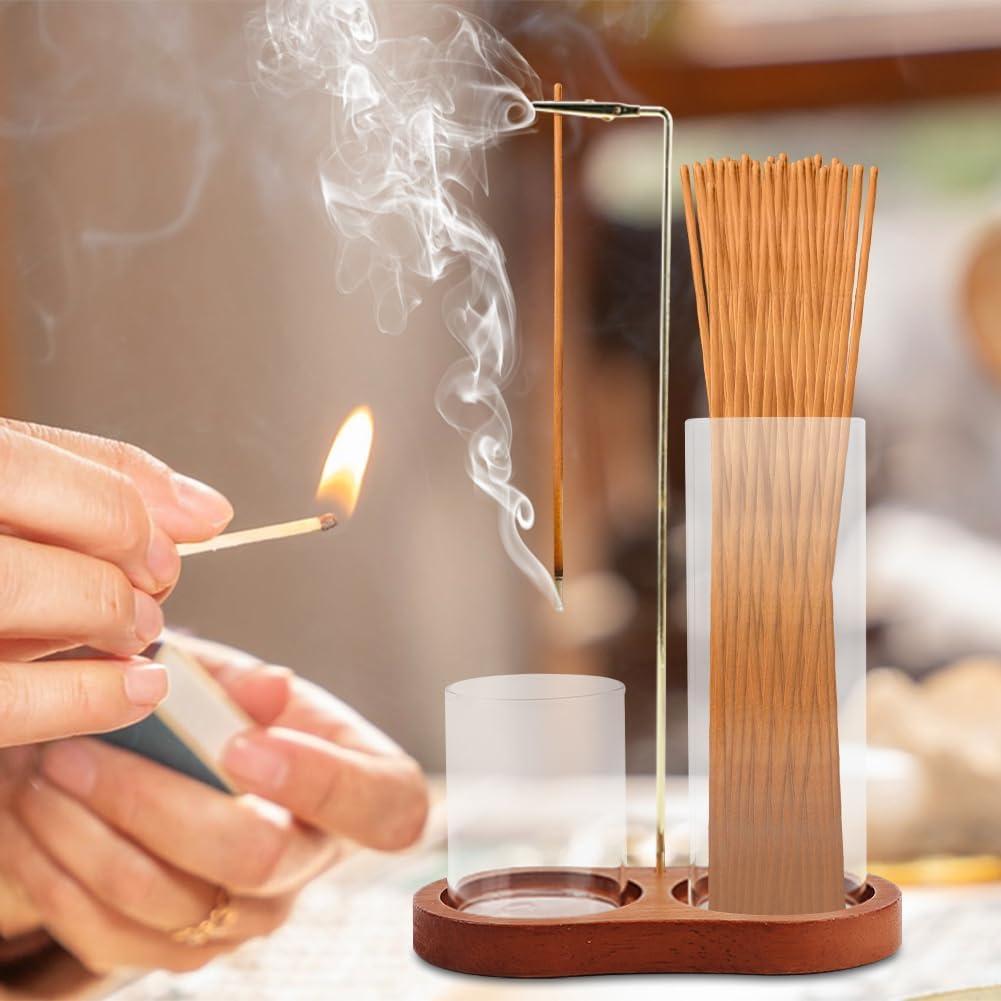 Soporte de Incienso 2 en 1 NINEFOX con Almacenamiento de Vidrio