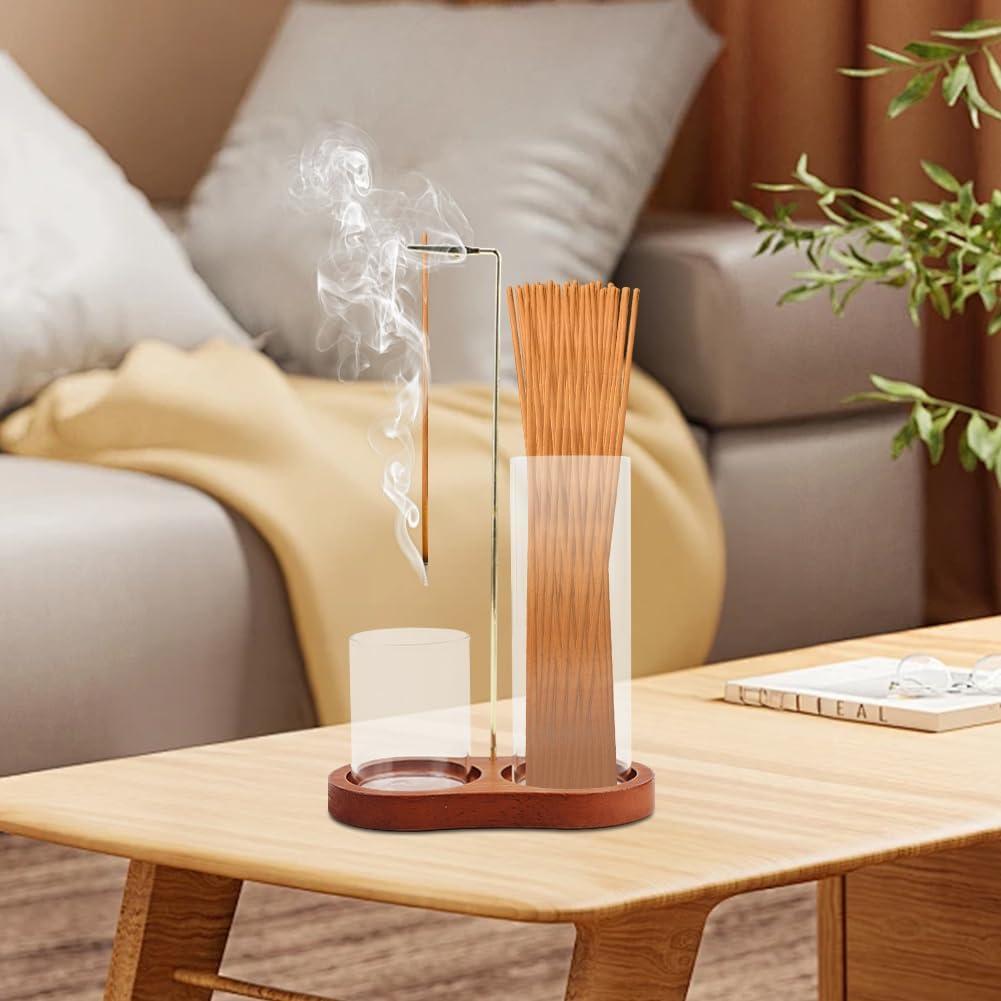 Soporte de Incienso 2 en 1 NINEFOX con Almacenamiento de Vidrio