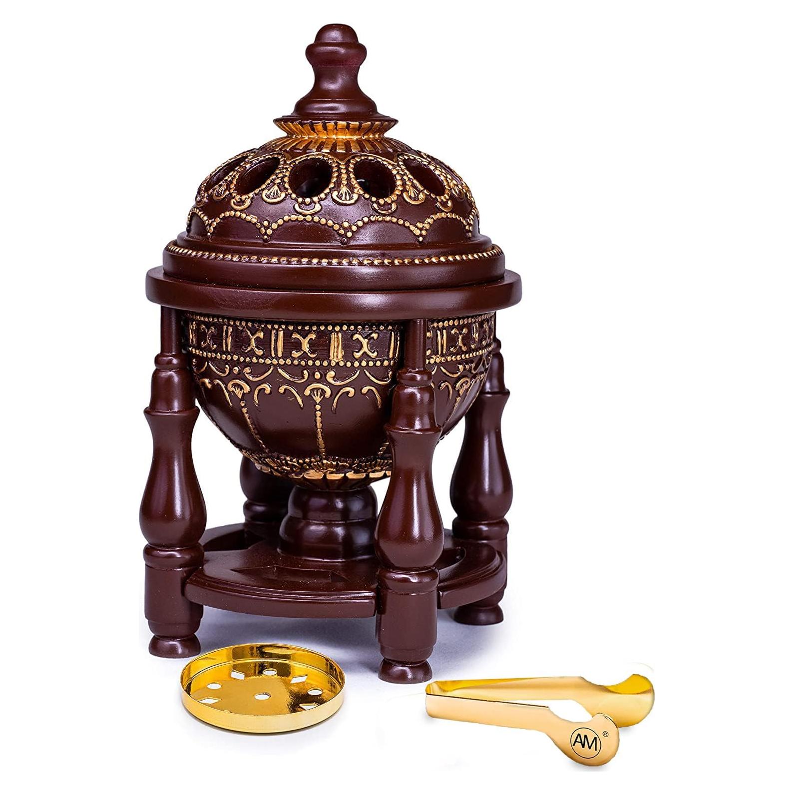 Quemador de Incienso de Carbón AM Lux4P - Resina Marrón