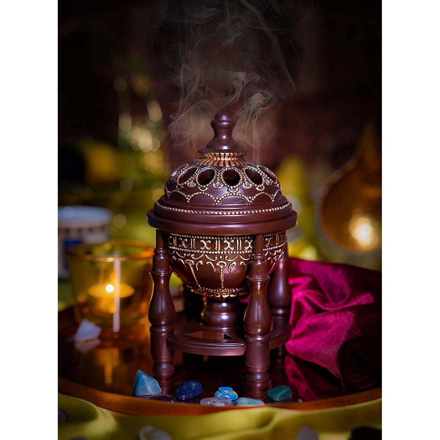 Quemador de Incienso de Carbón AM Lux4P - Resina Marrón