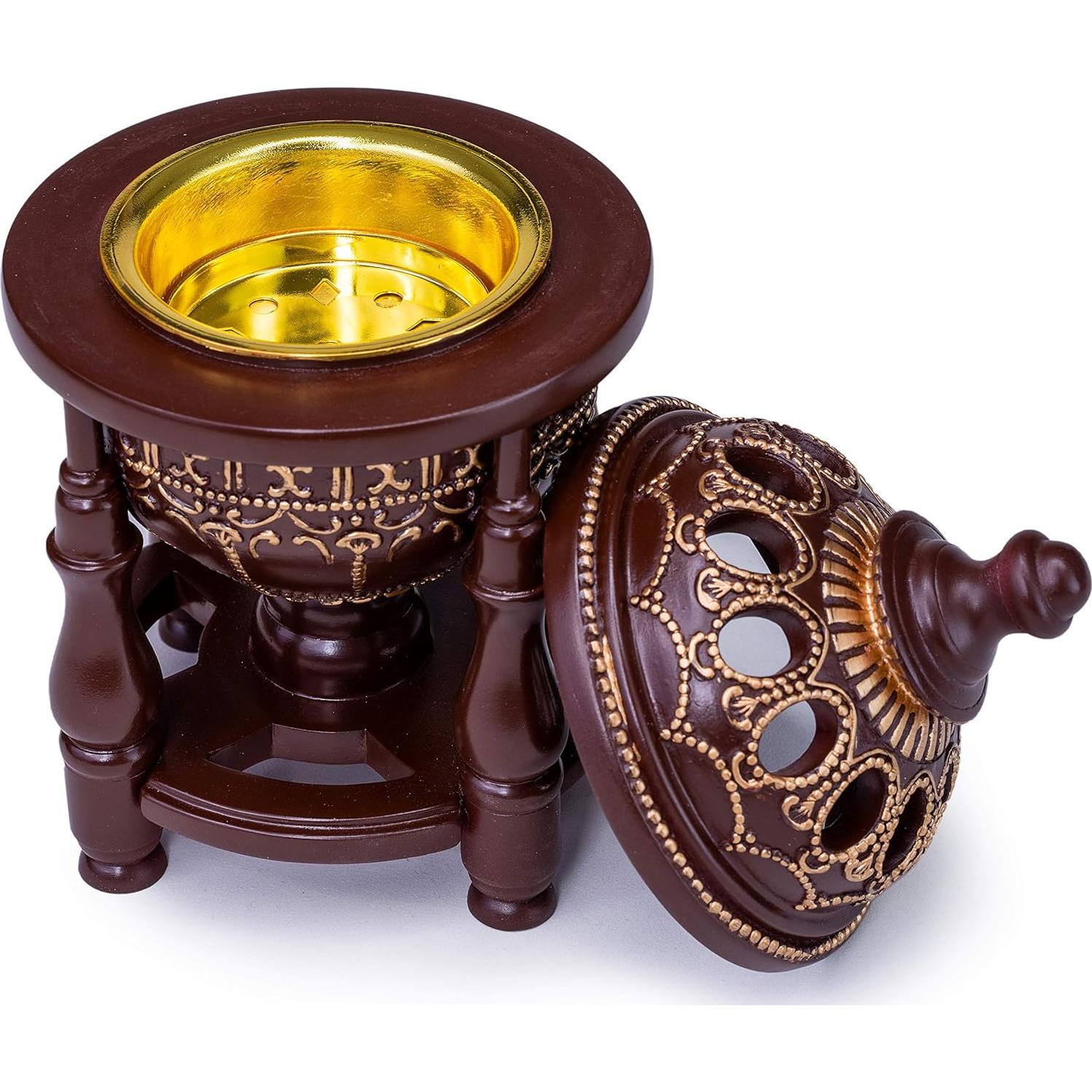 Quemador de Incienso de Carbón AM Lux4P - Resina Marrón