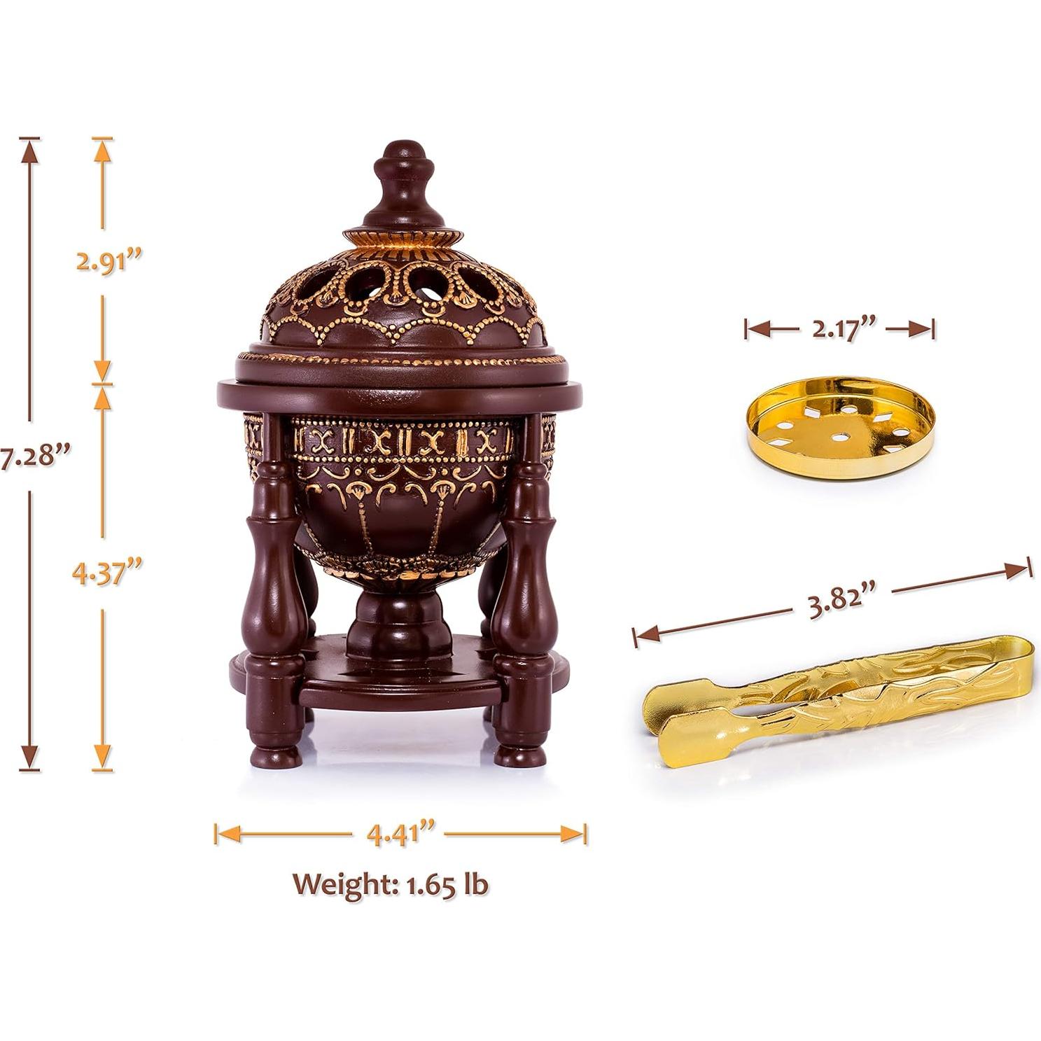 Quemador de Incienso de Carbón AM Lux4P - Resina Marrón