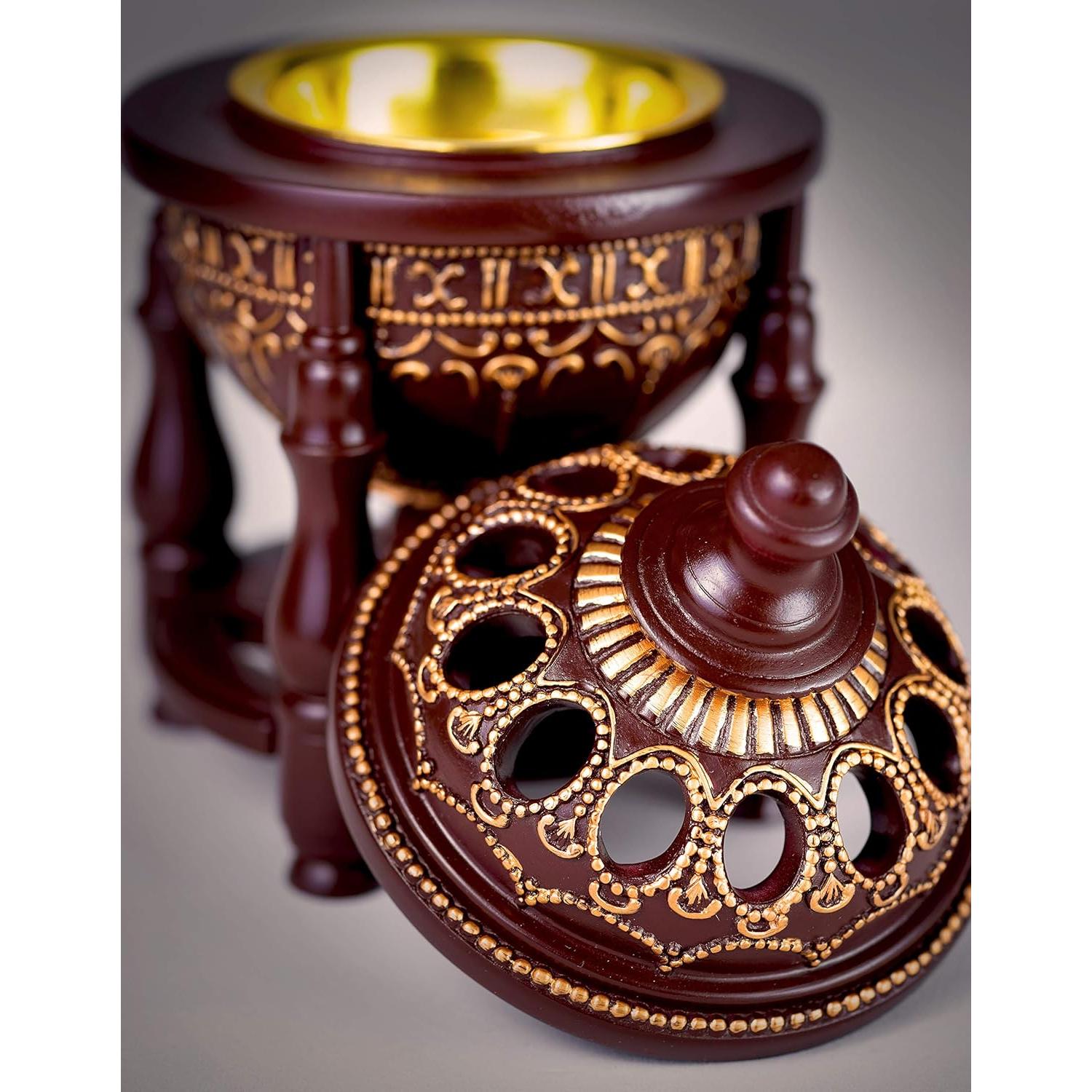 Quemador de Incienso de Carbón AM Lux4P - Resina Marrón