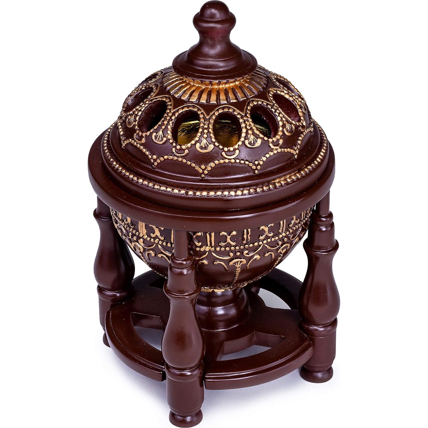 Quemador de Incienso de Carbón AM Lux4P - Resina Marrón