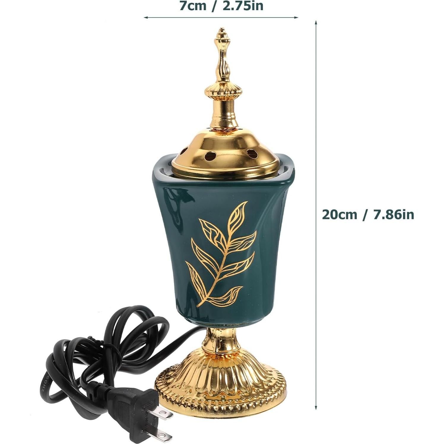 Quemador de Incienso Eléctrico VOSAREA Verde 20x7cm