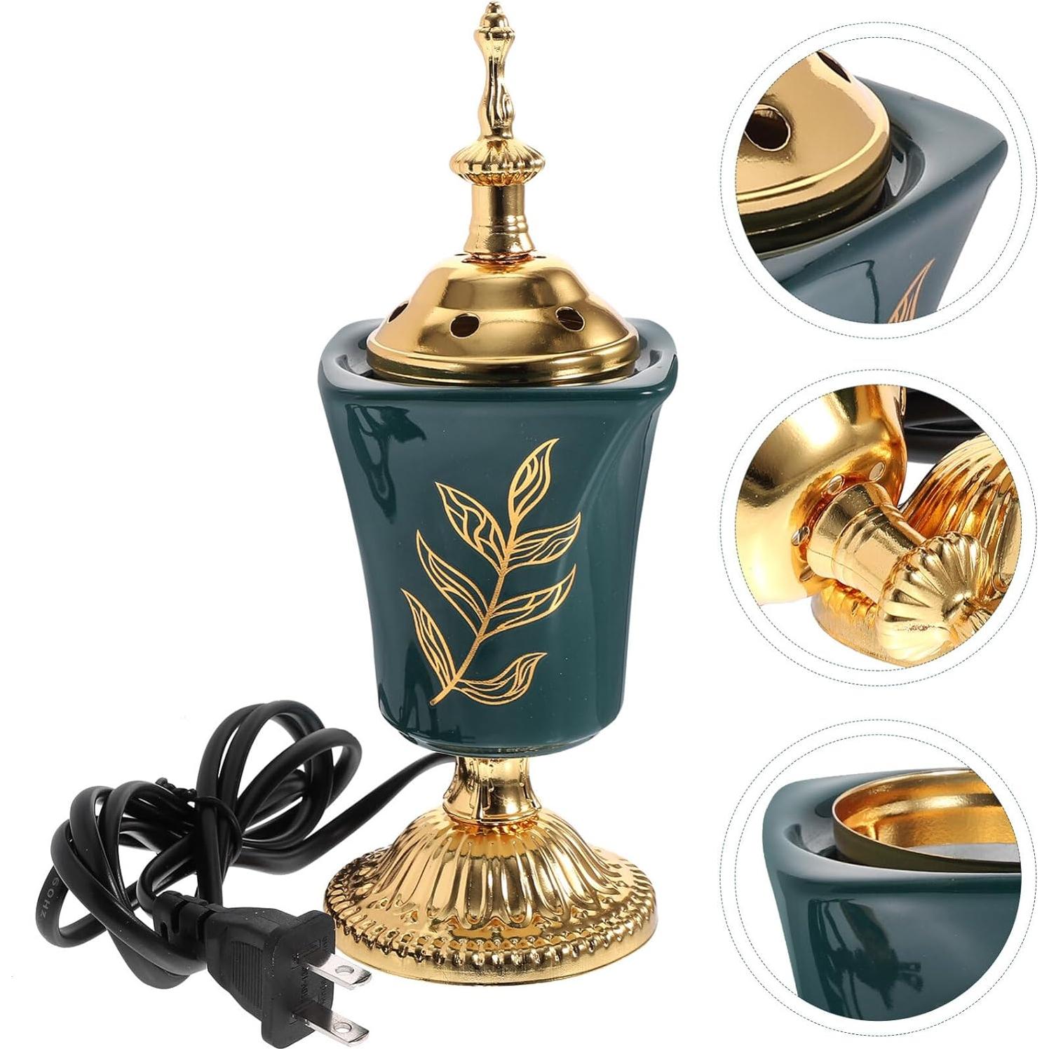 Quemador de Incienso Eléctrico VOSAREA Verde 20x7cm