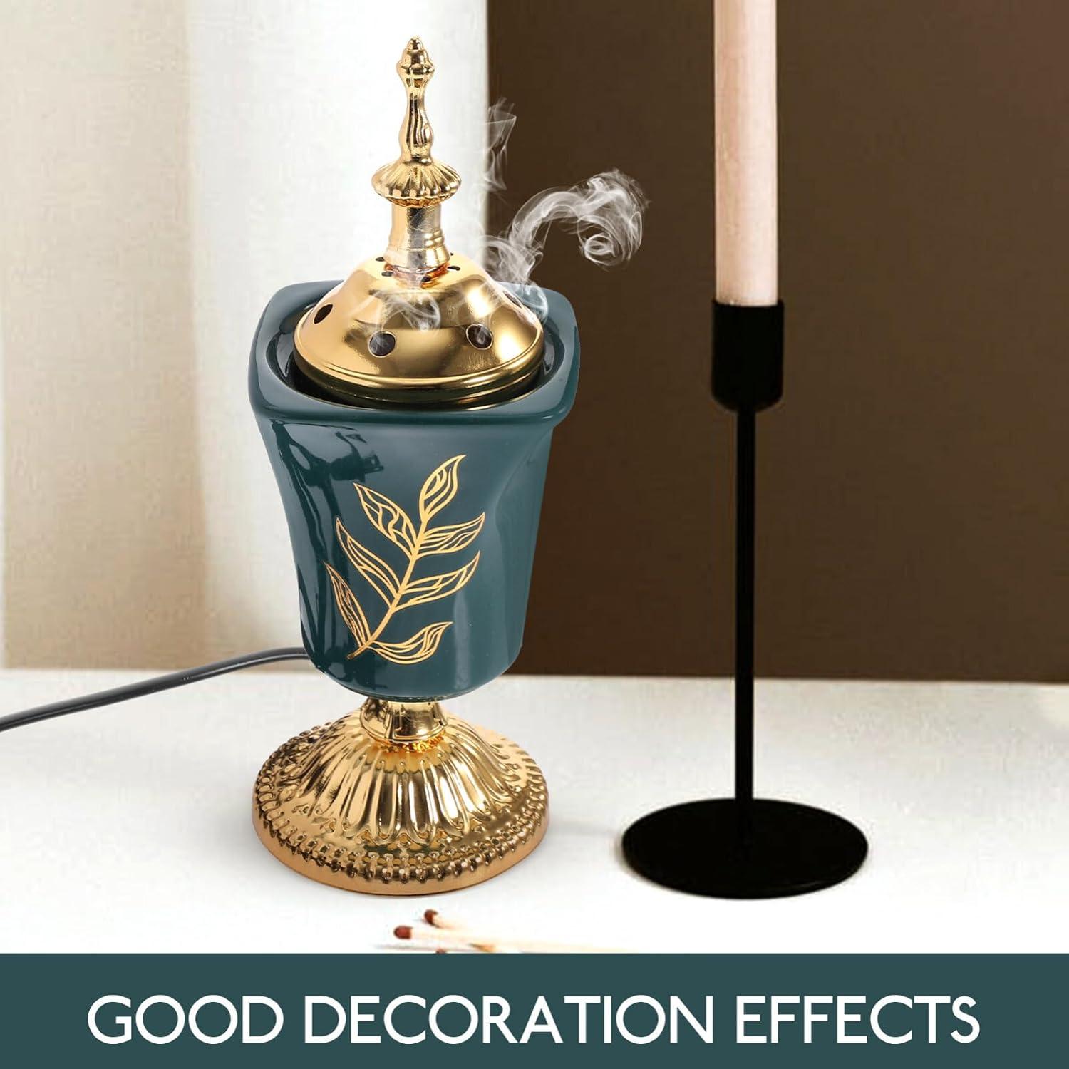 Quemador de Incienso Eléctrico VOSAREA Verde 20x7cm