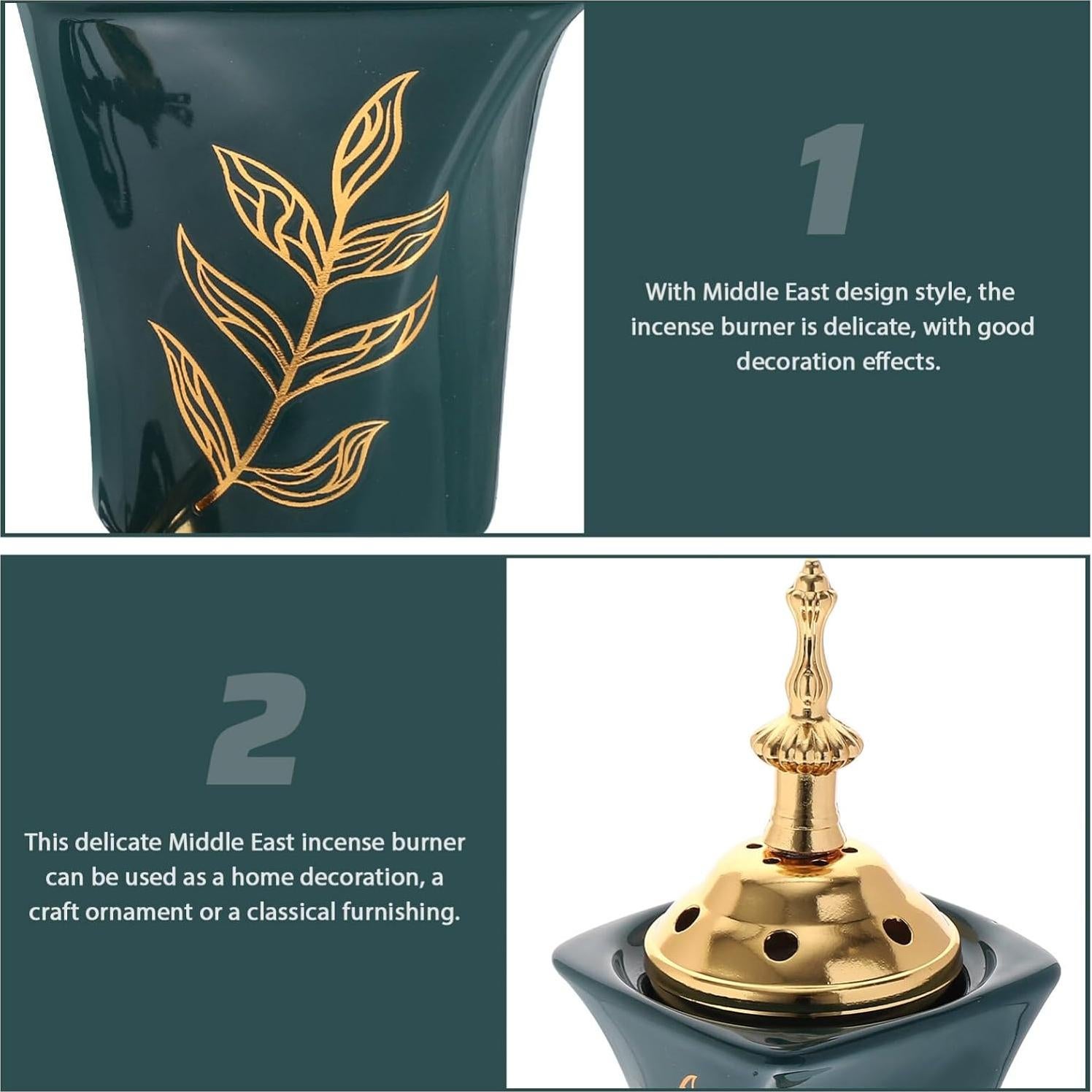 Quemador de Incienso Eléctrico VOSAREA Verde 20x7cm