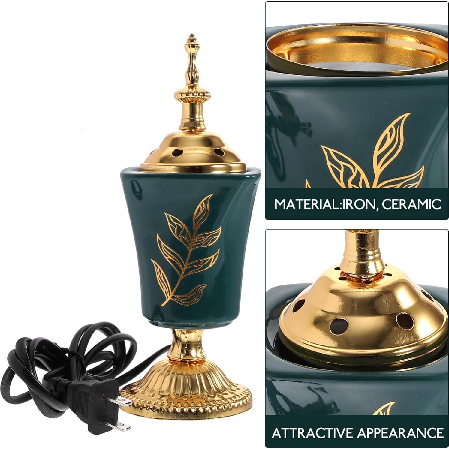 Quemador de Incienso Eléctrico VOSAREA Verde 20x7cm