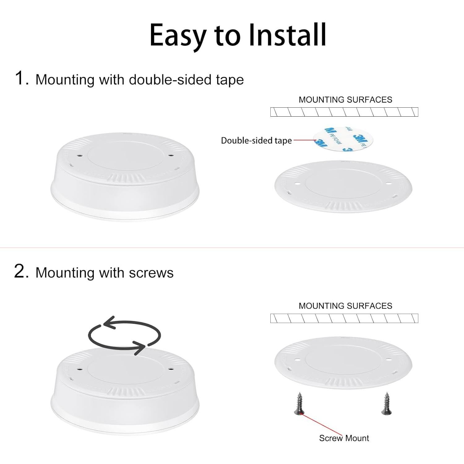Luces LED Puck Inalámbricas HONGUT con Control Remoto RF - 3 Piezas
