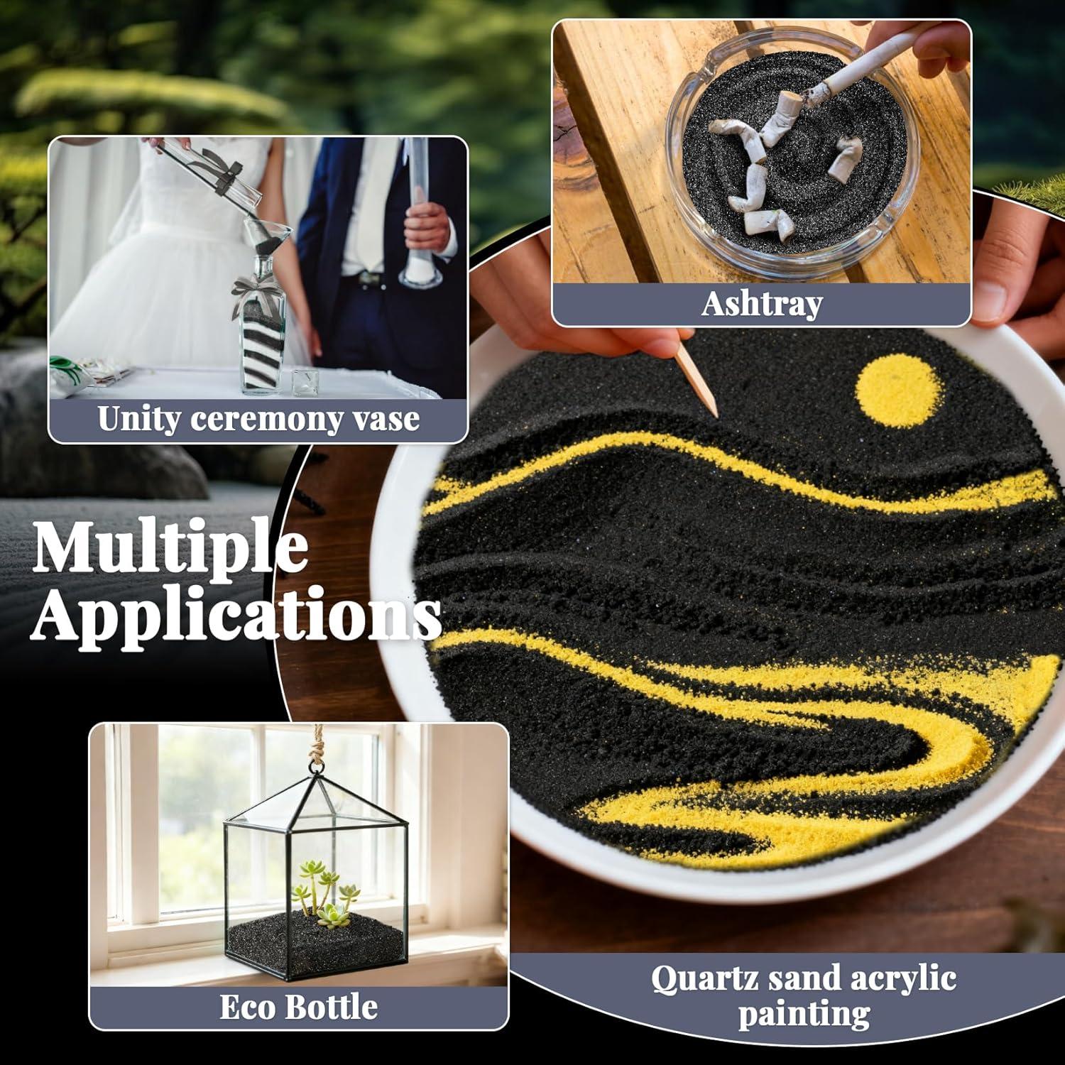 Arena Negra Fina Rainflow 425 g para Manualidades y Decoración