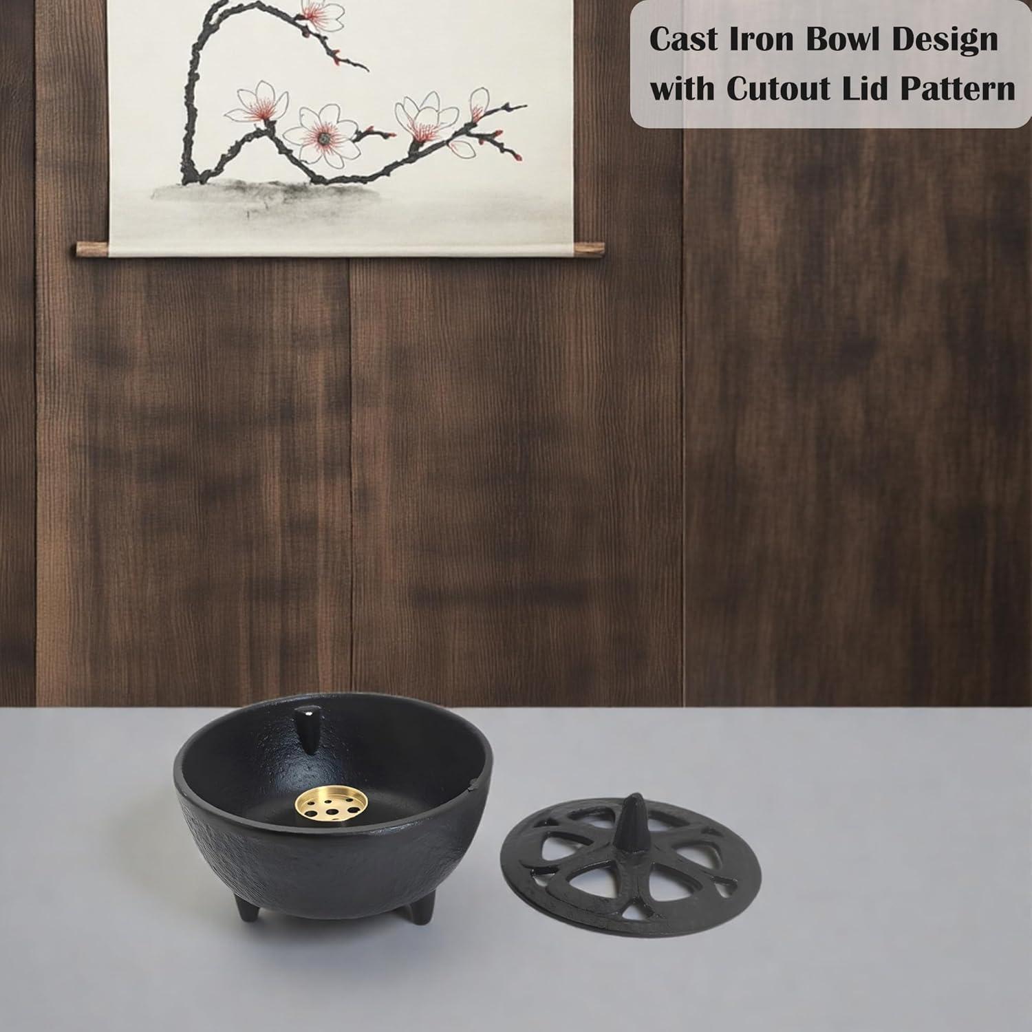 Soporte para Incienso SECHUDO de Hierro Fundido Negro 8.89cm