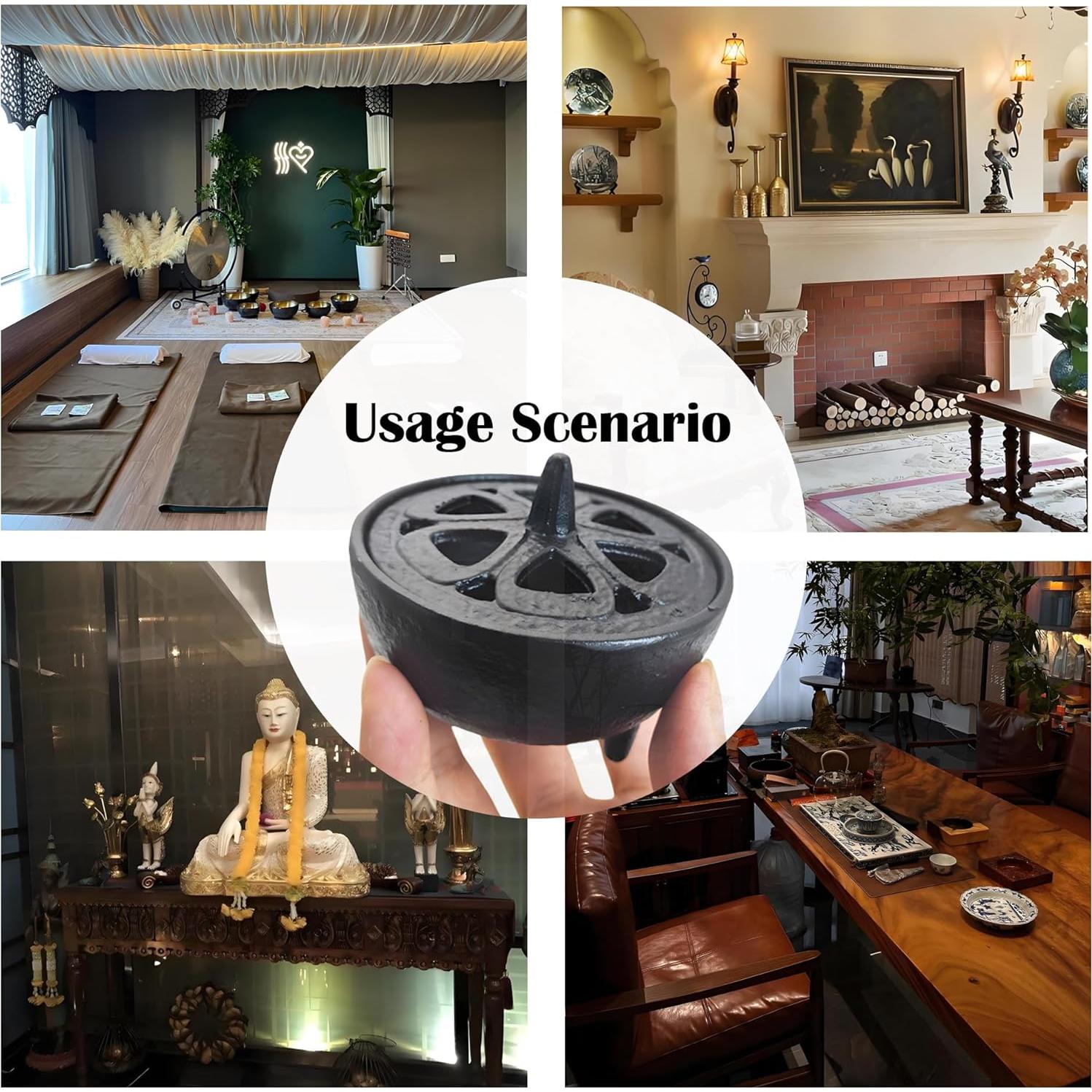 Soporte para Incienso SECHUDO de Hierro Fundido Negro 8.89cm