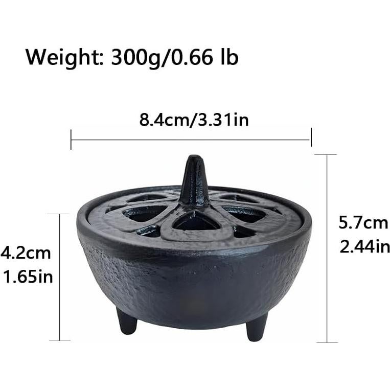 Soporte para Incienso SECHUDO de Hierro Fundido Negro 8.89cm