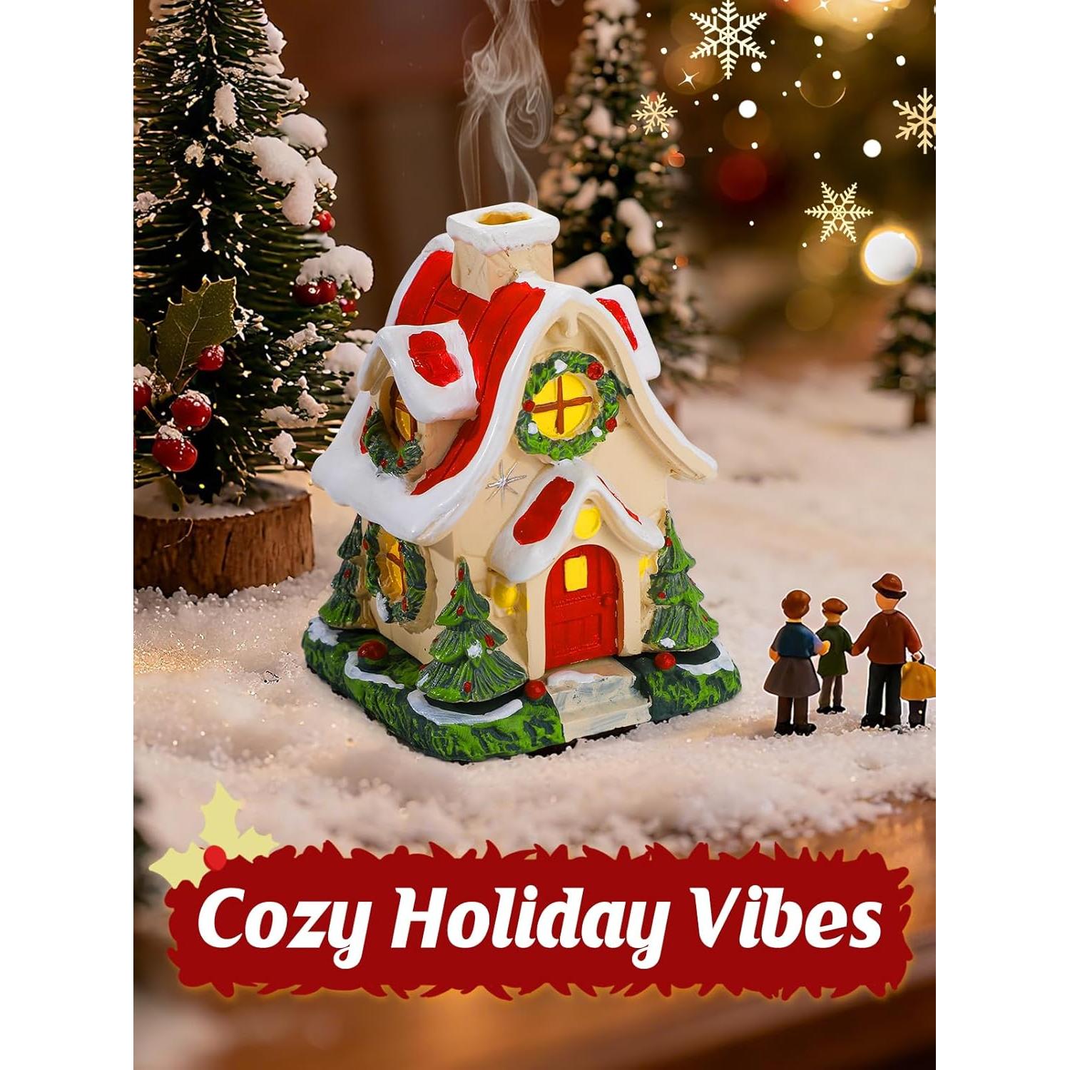 Horno de Incienso Beeplove Cabaña Navideña con 2 Conos