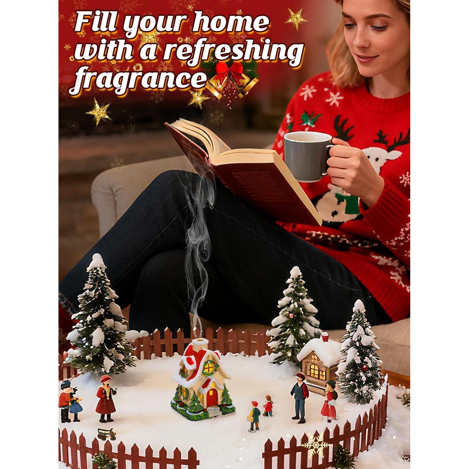 Horno de Incienso Beeplove Cabaña Navideña con 2 Conos