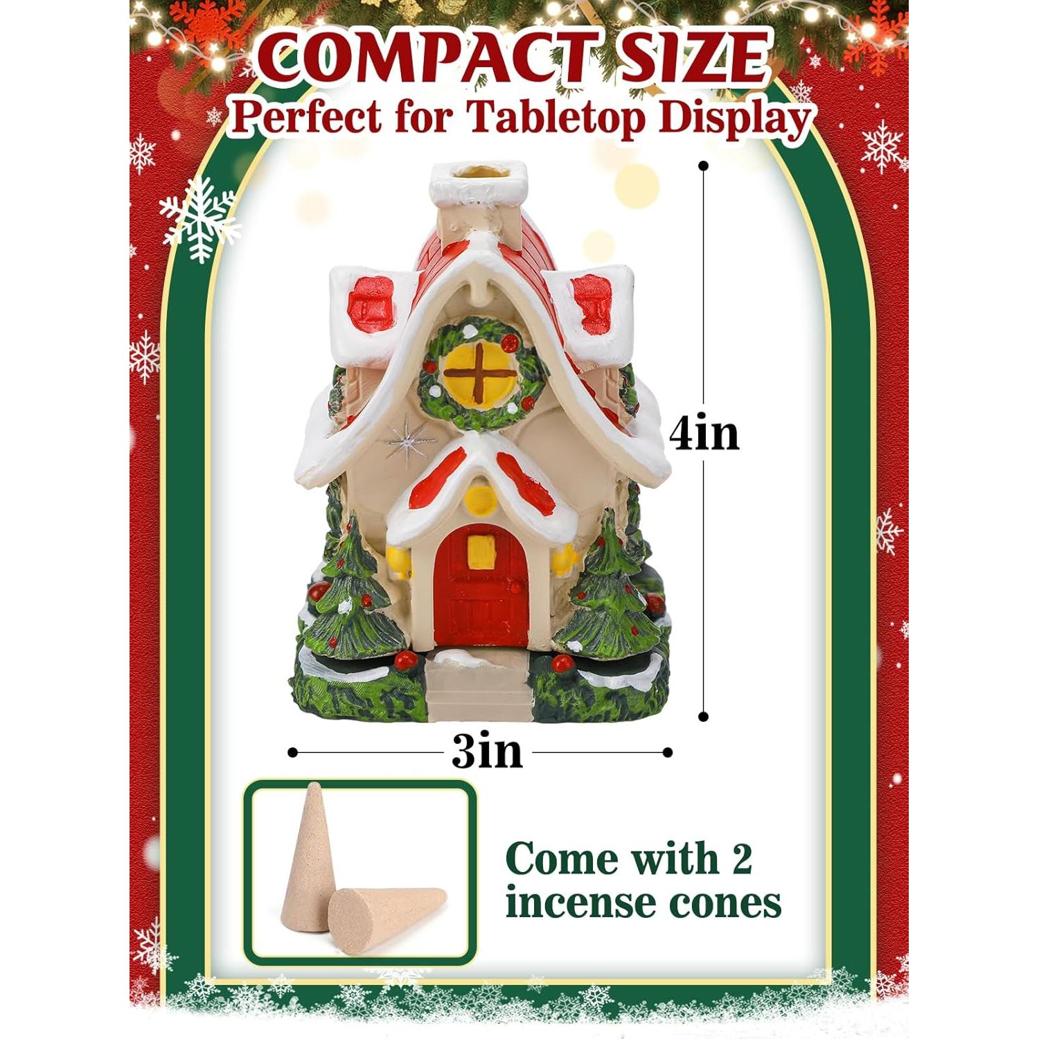Horno de Incienso Beeplove Cabaña Navideña con 2 Conos