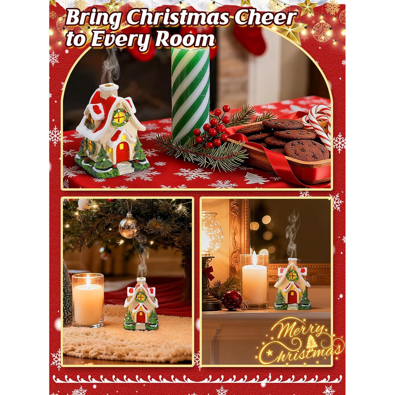 Horno de Incienso Beeplove Cabaña Navideña con 2 Conos