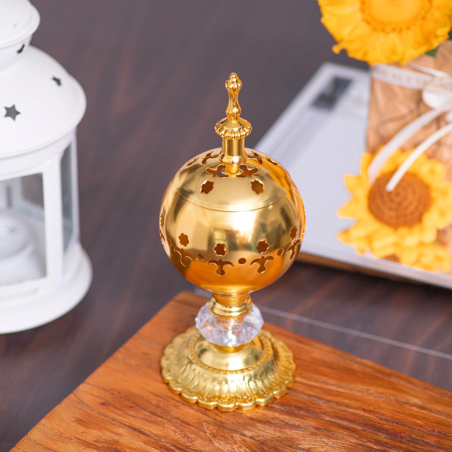 Quemador de Incienso Aowdsye Oro Redondo para Meditación 19cm