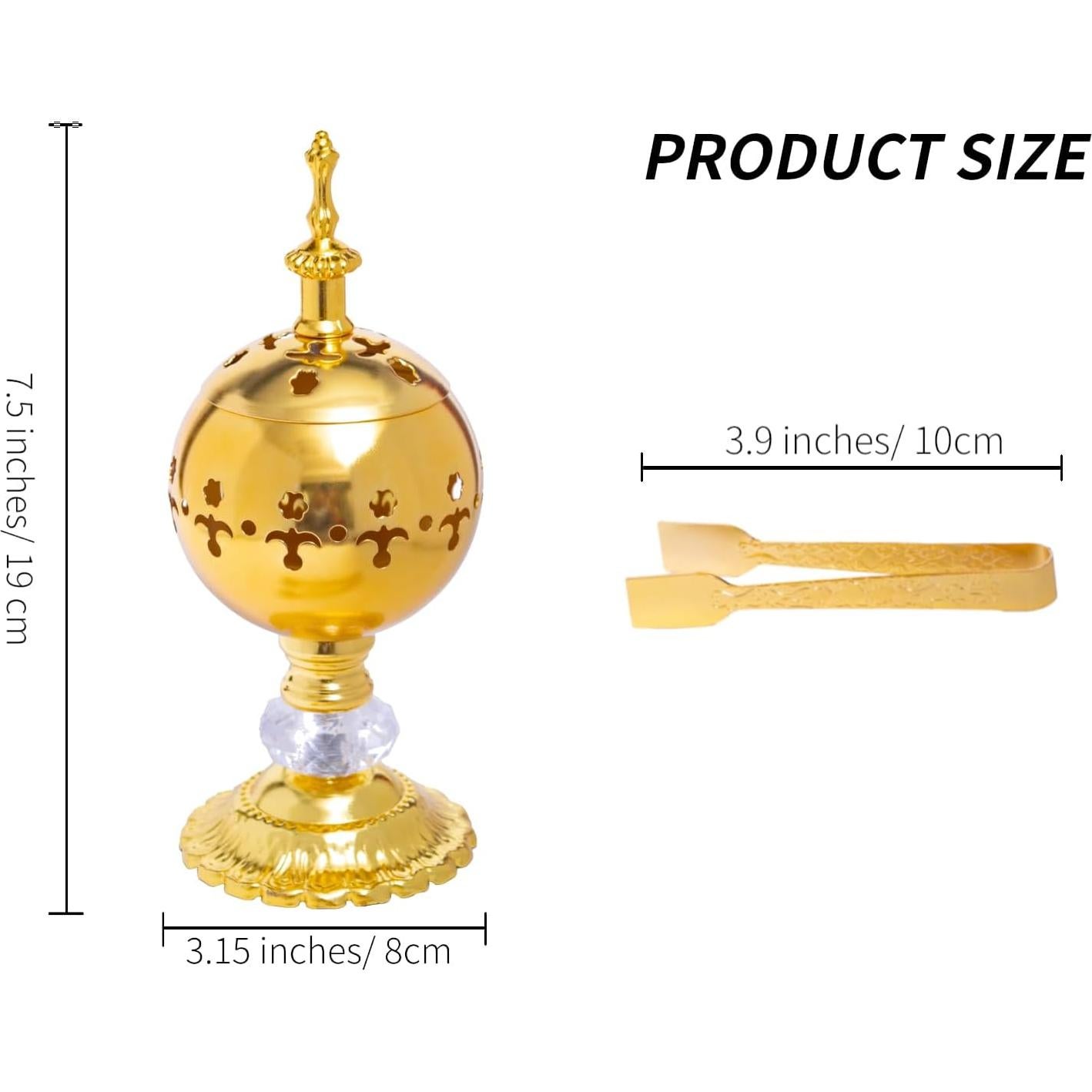 Quemador de Incienso Aowdsye Oro Redondo para Meditación 19cm