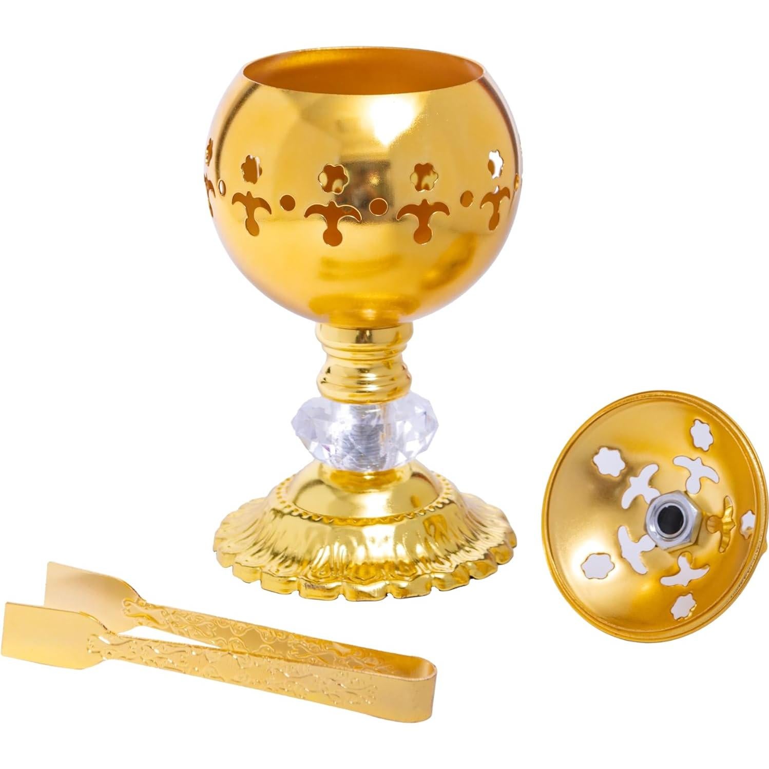 Quemador de Incienso Aowdsye Oro Redondo para Meditación 19cm