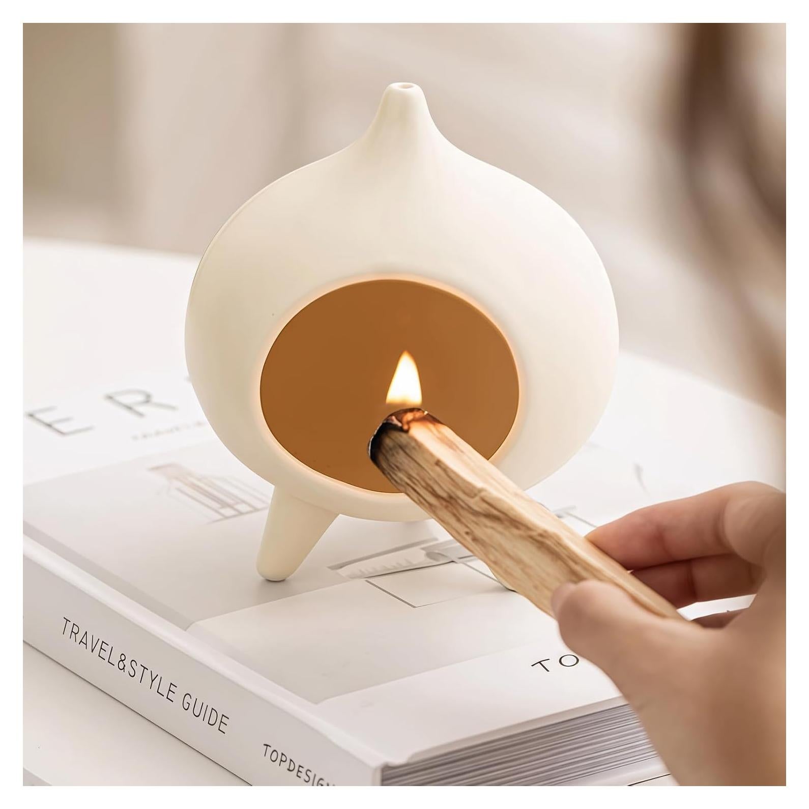 Soporte de Cerámica Zynzthos para Palo Santo y Salvia - Mini Chimenea