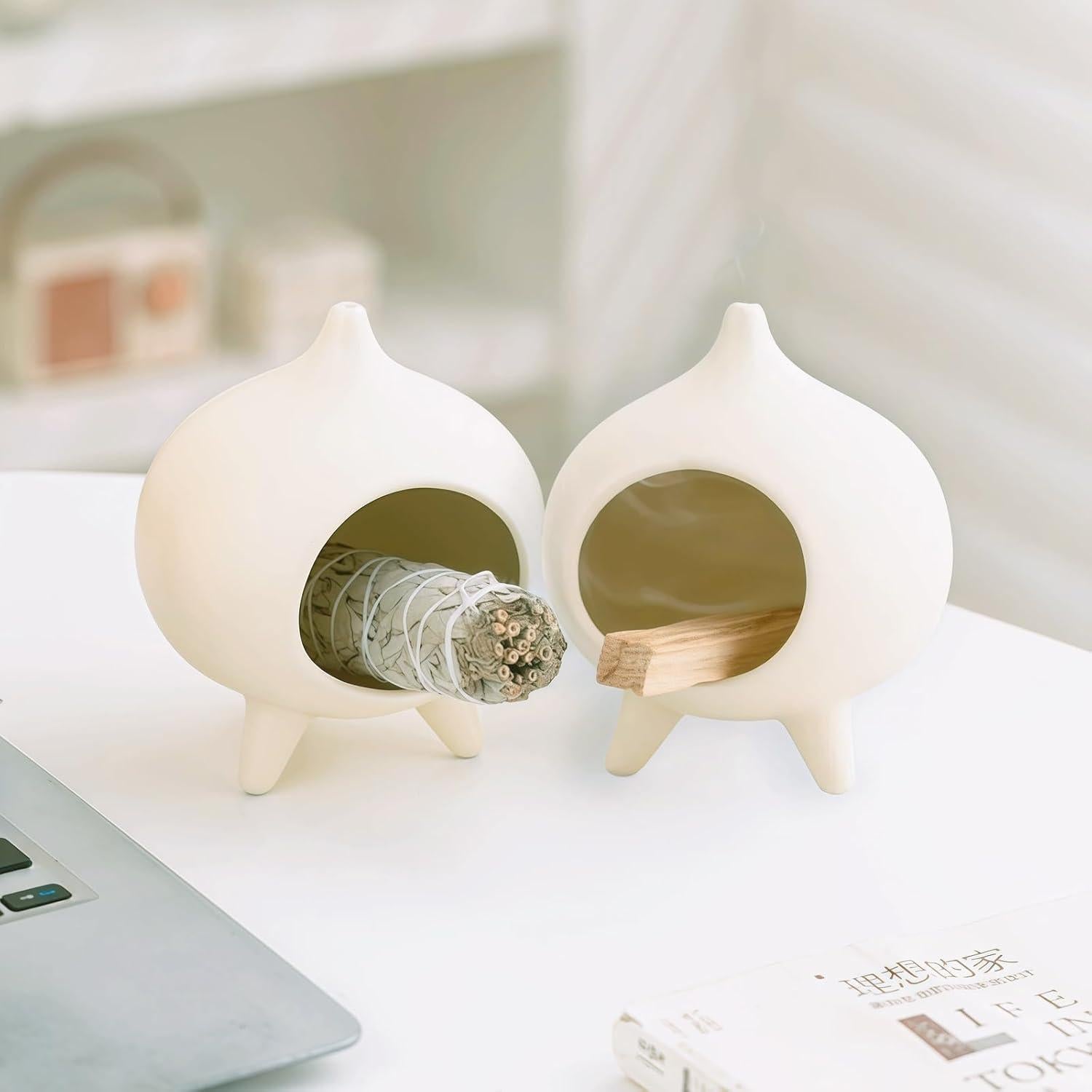 Soporte de Cerámica Zynzthos para Palo Santo y Salvia - Mini Chimenea