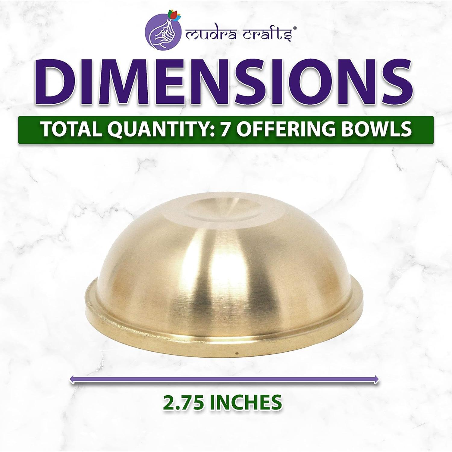 Juego de 7 Cuencos de Ofrecimiento Budistas Mudra Crafts 7 cm