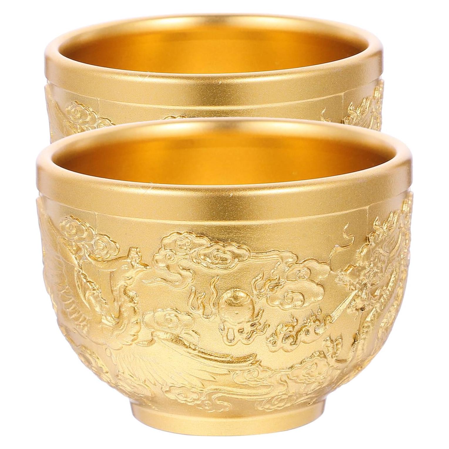 Cuencos de Ofrecimiento de Agua Budista PRETYZOOM 2pcs Latón