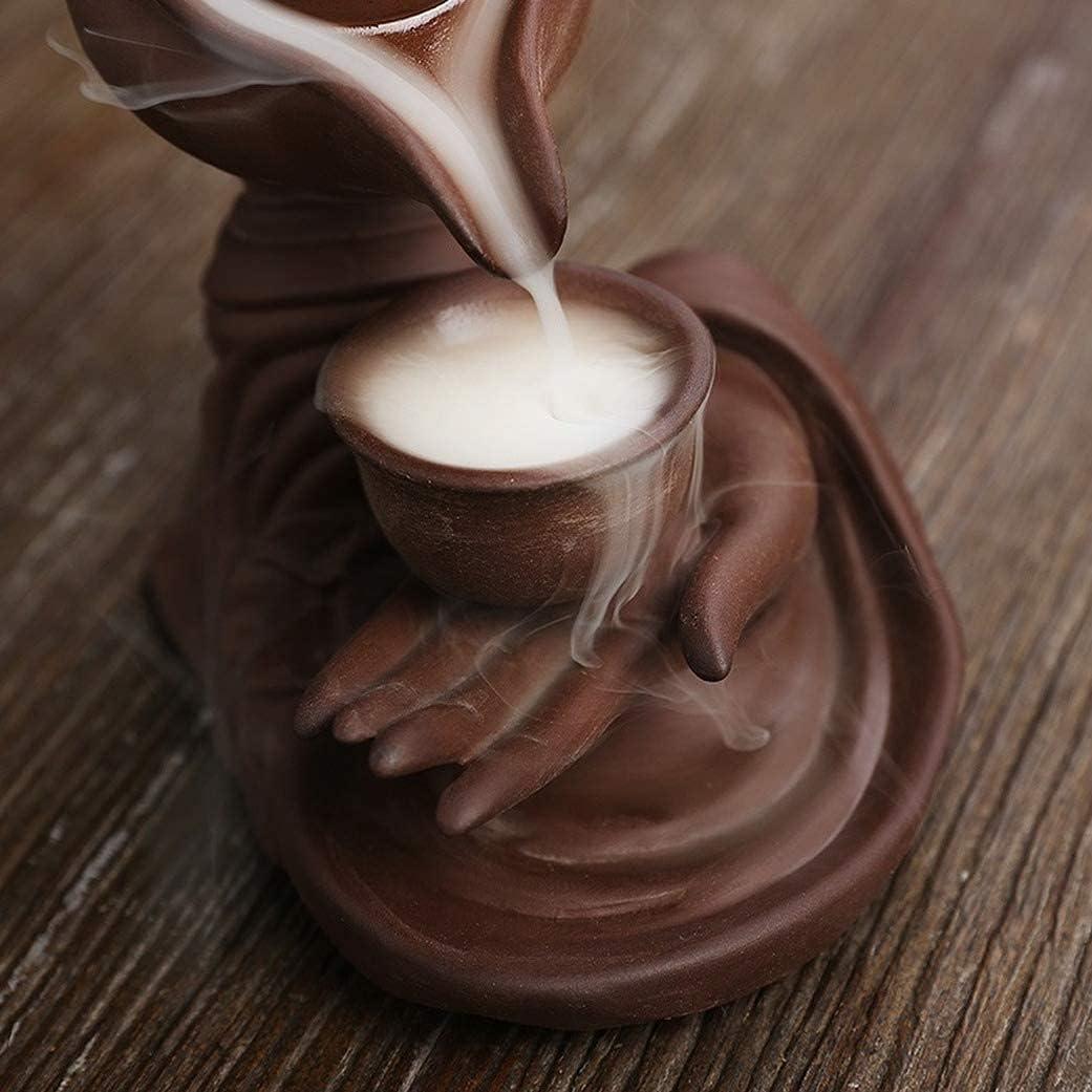 Quemador de Incienso Retroceso Cerámica FIYOEO Mano de Buda