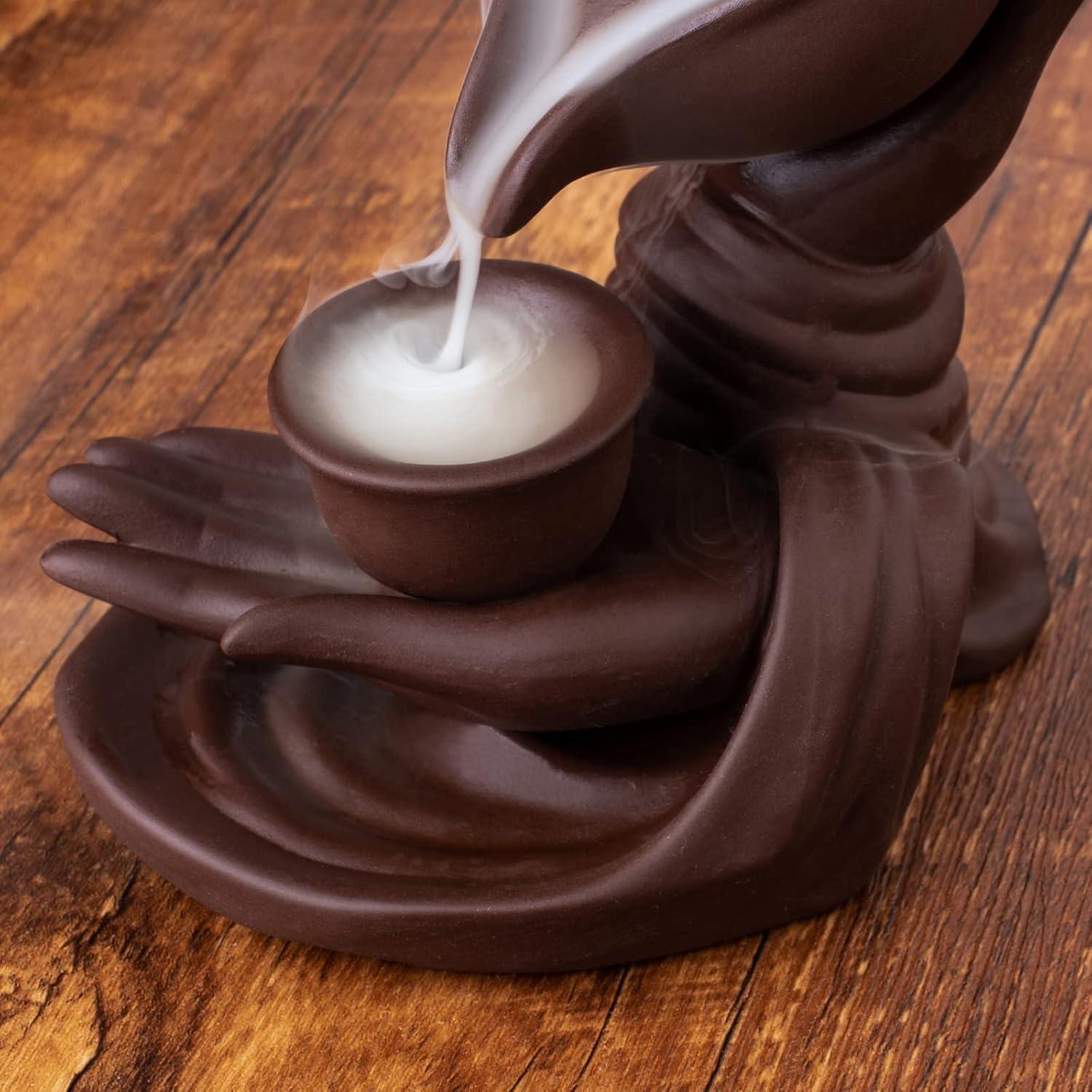 Quemador de Incienso de Retroceso Mano de Buda WONXISYO 14cm