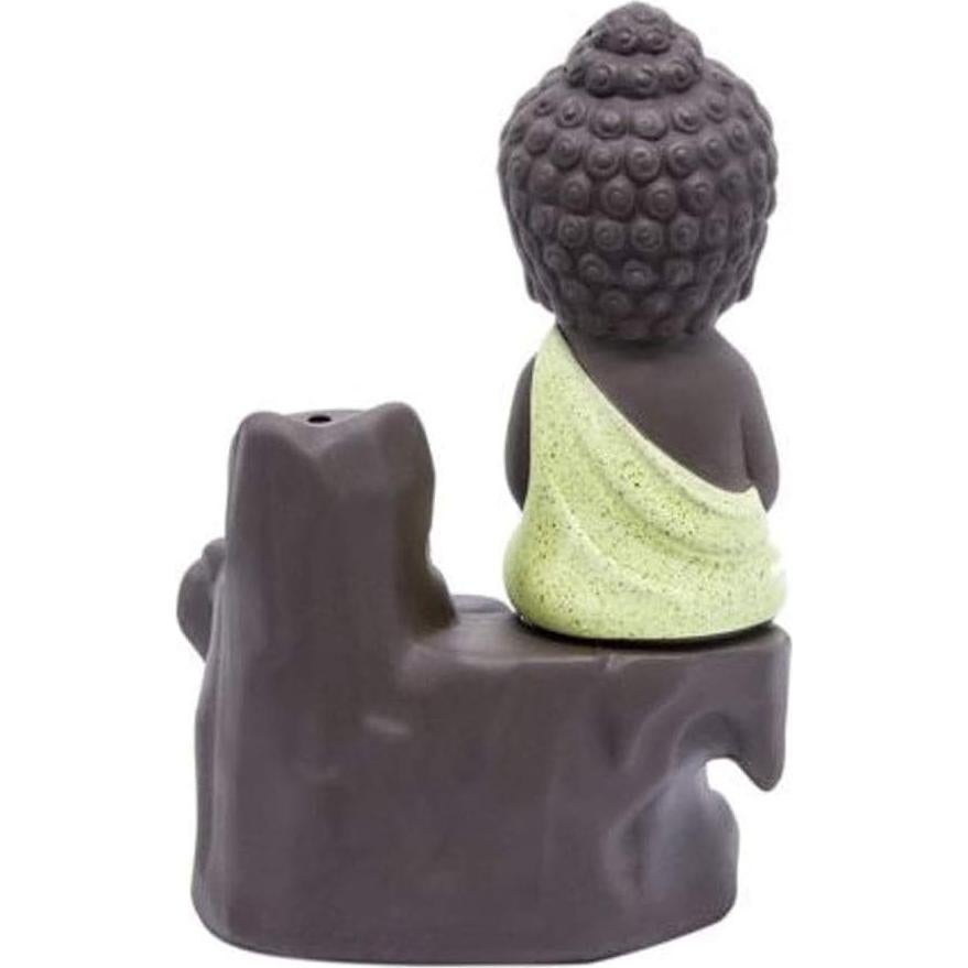 Soporte de Incienso Cascada Cerámica Amarillo Buda 12 cm