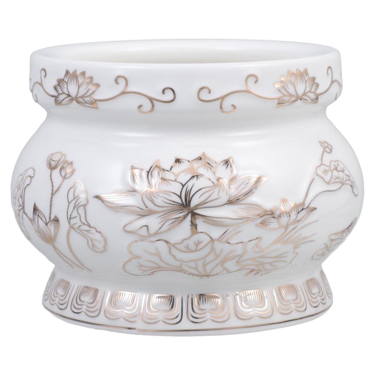Quemador de Incienso Cerámica HANABASS Loto Blanco 9.5cm
