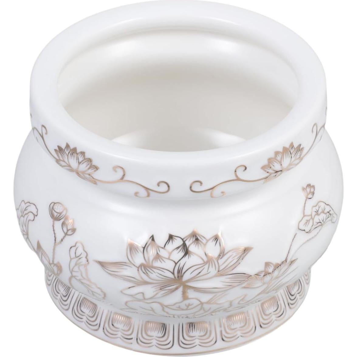 Quemador de Incienso Cerámica HANABASS Loto Blanco 9.5cm