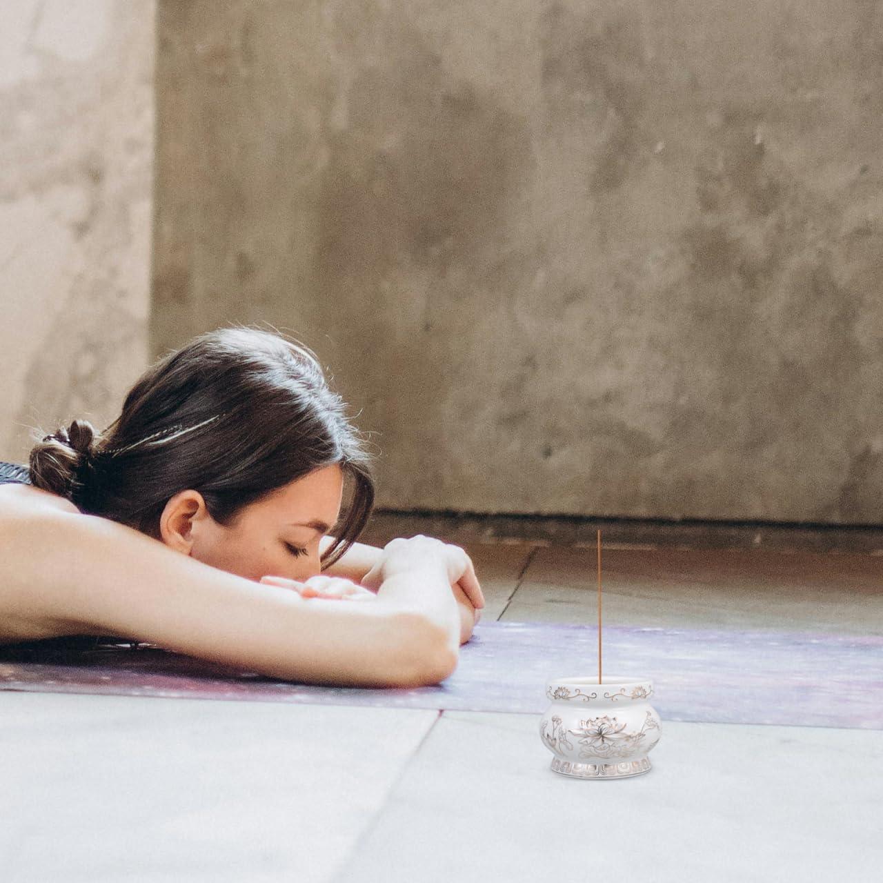 Quemador de Incienso Cerámica HANABASS Loto Blanco 9.5cm