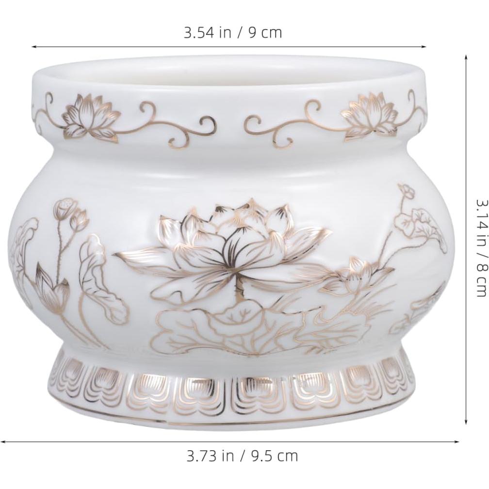 Quemador de Incienso Cerámica HANABASS Loto Blanco 9.5cm