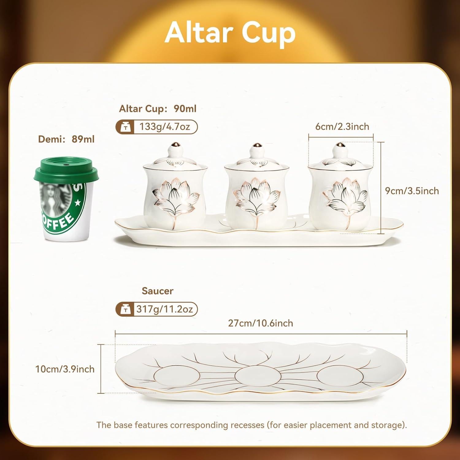 Juego de Suministros para Altar Budista ARBTOTCE - Cerámica Blanca