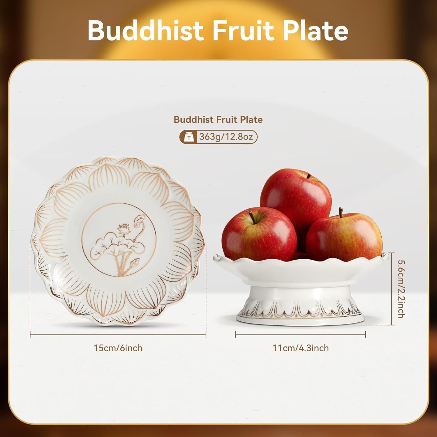 Juego de Suministros para Altar Budista ARBTOTCE - Cerámica Blanca