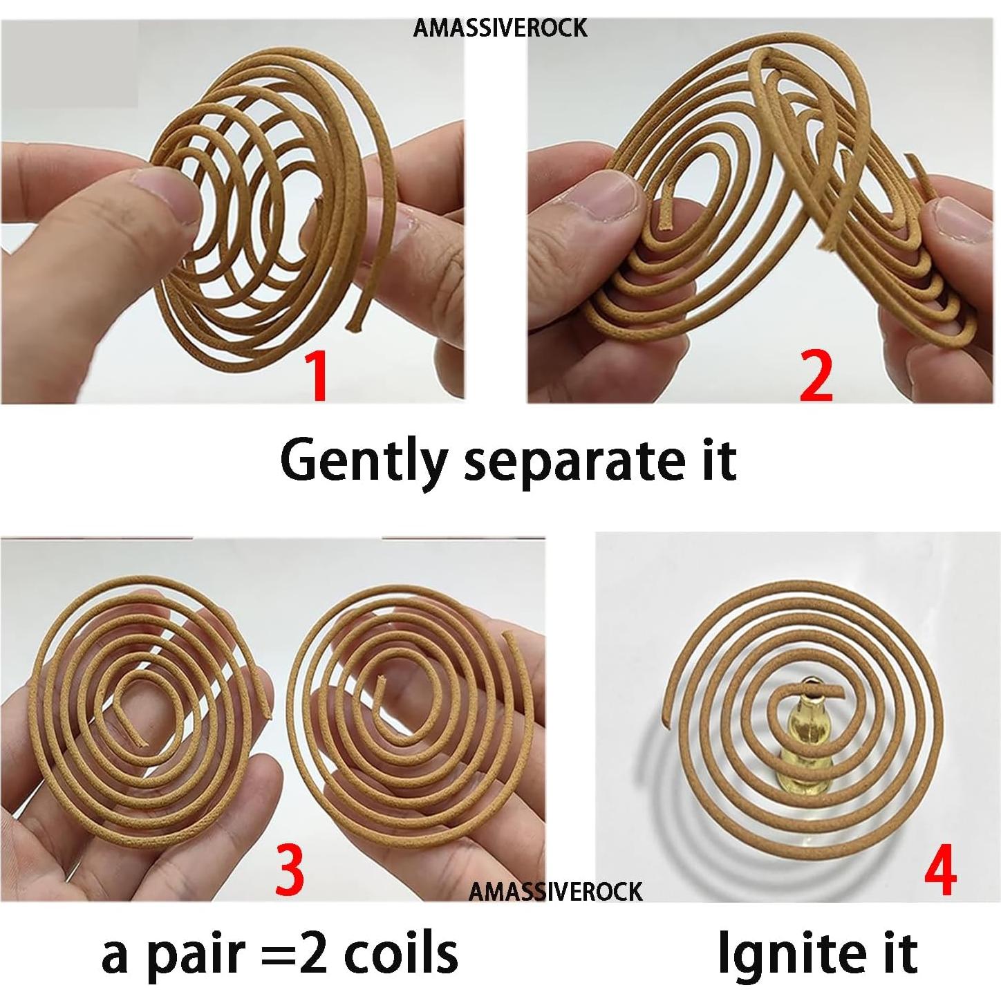 Incienso Espiral de Jazmín AMASSIVEROCK 48 PCS Natural