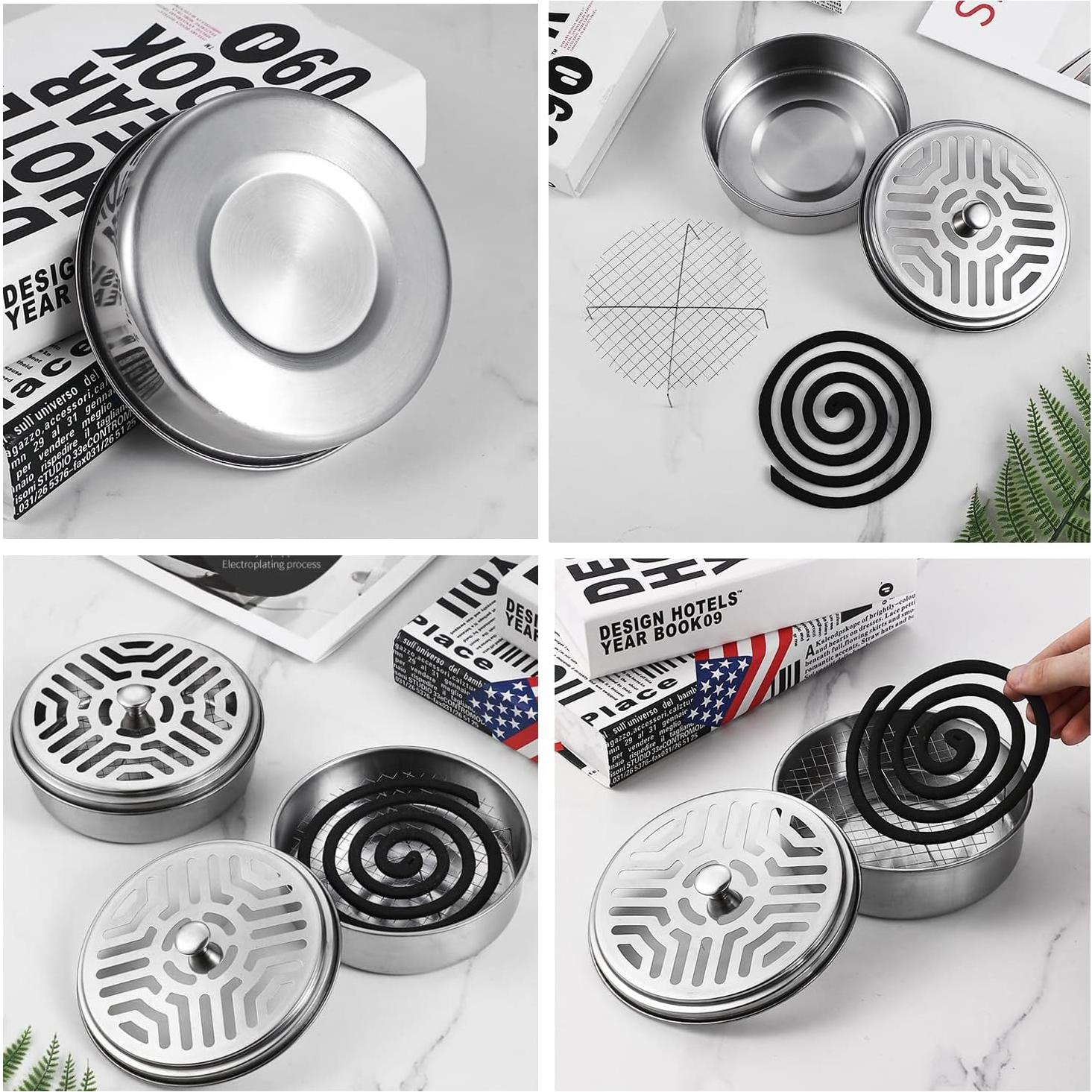 Soporte Portátil para Espirales de Mosquitos Wetoowin - Acero Inoxidable