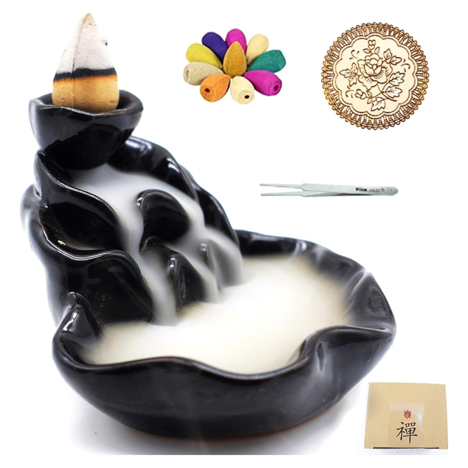 Soporte de Incienso Cerámica Tumenque 7cm Negro