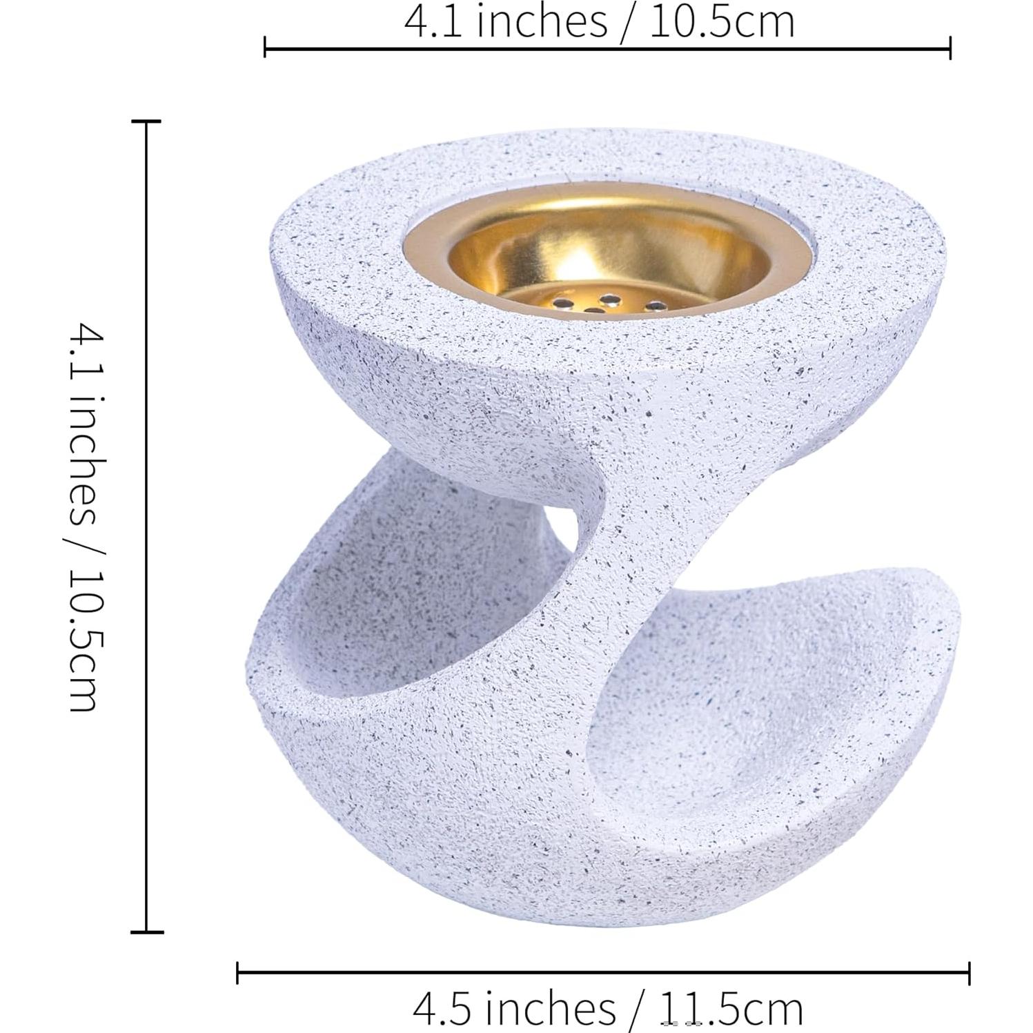 Quemador de Incienso de Resina Aowdsye Blanco para Yoga y Meditación