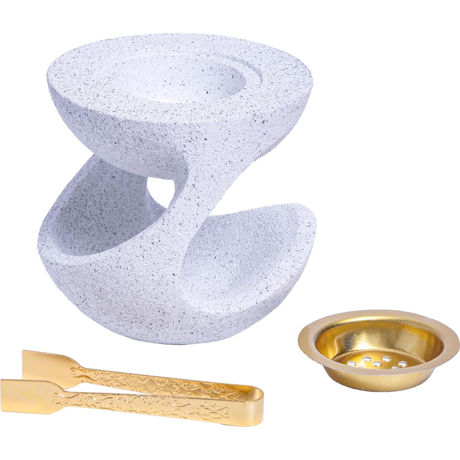 Quemador de Incienso de Resina Aowdsye Blanco para Yoga y Meditación