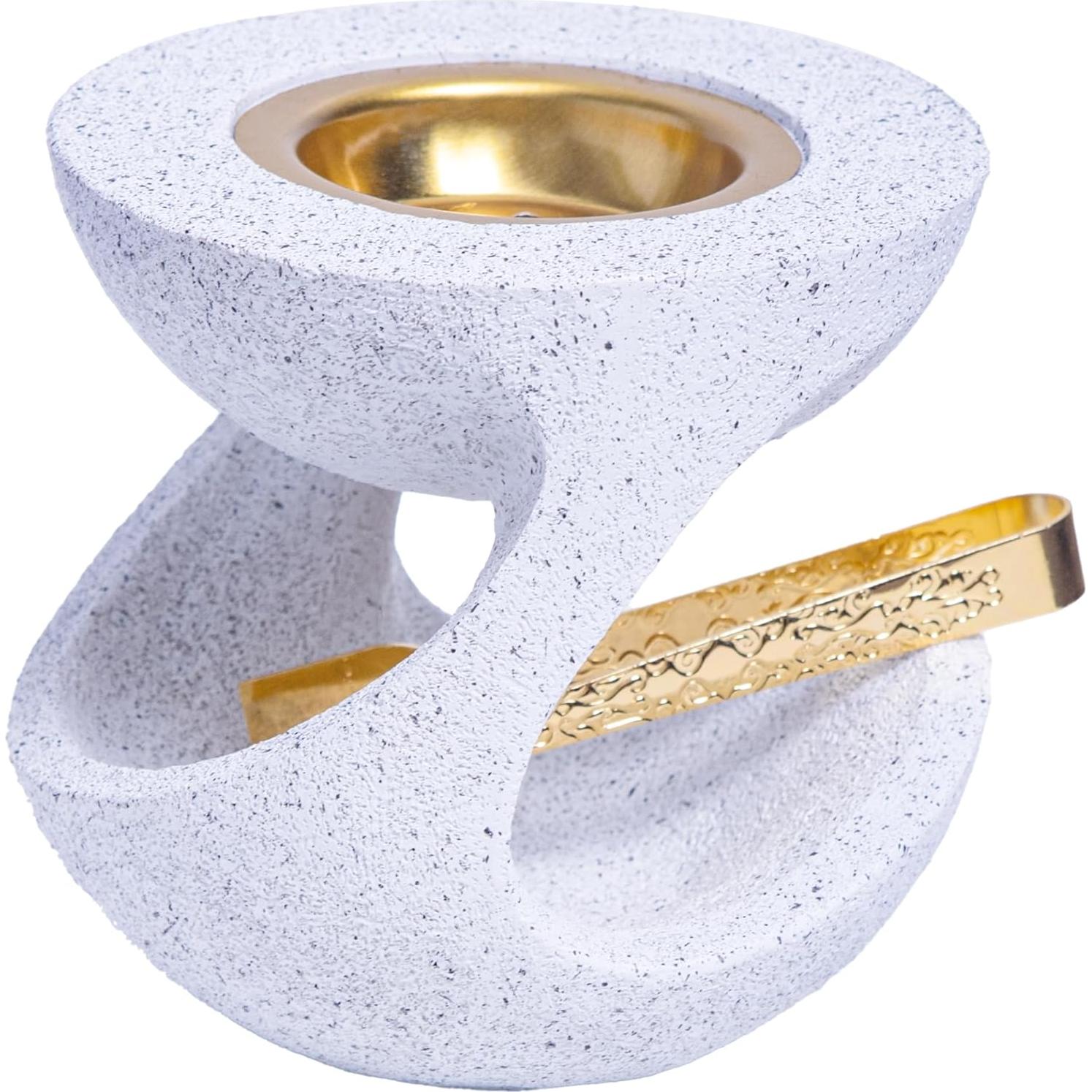 Quemador de Incienso de Resina Aowdsye Blanco para Yoga y Meditación