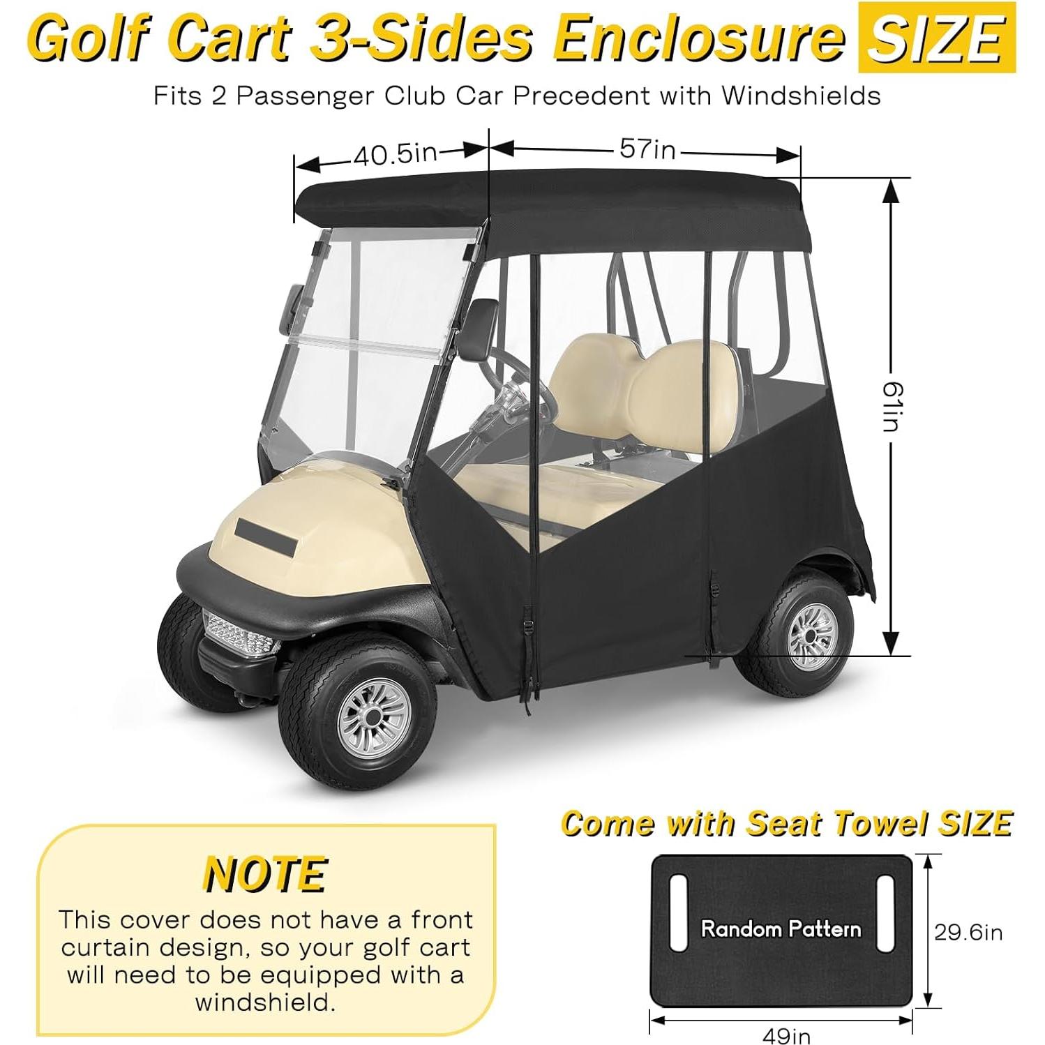 Cubierta para Carrito de Golf SANXIACAR 2 Pasajeros Negra