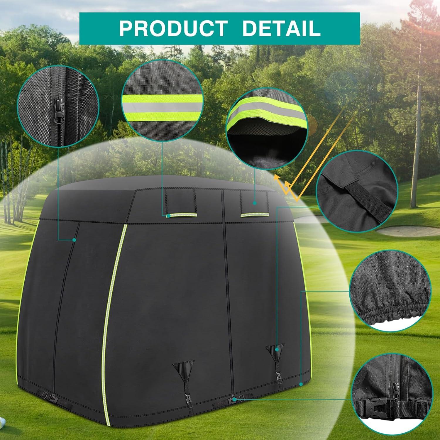 Cubierta de Carrito de Golf iLSKW 600D para 4 Pasajeros Impermeable