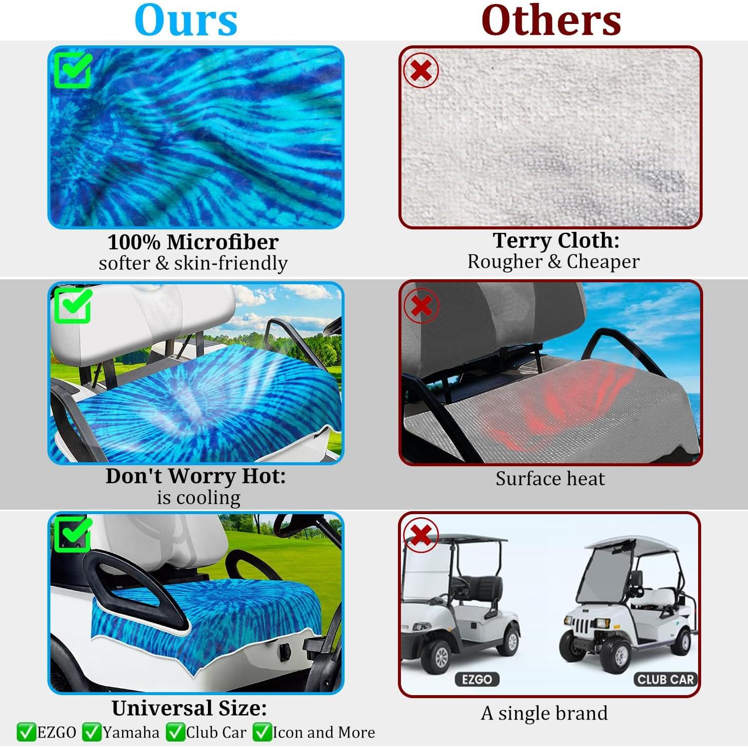 Fundas de Asiento para Carritos de Golf ENYORSEL 51x31cm Microfibra